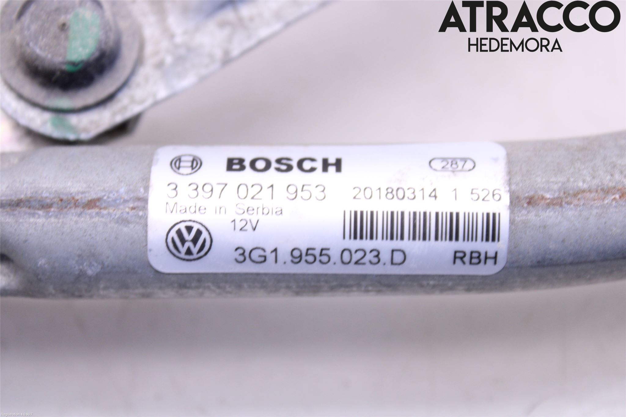 Volkswagen VW PASSAT 15-19 Viskeroverføring Frontrute