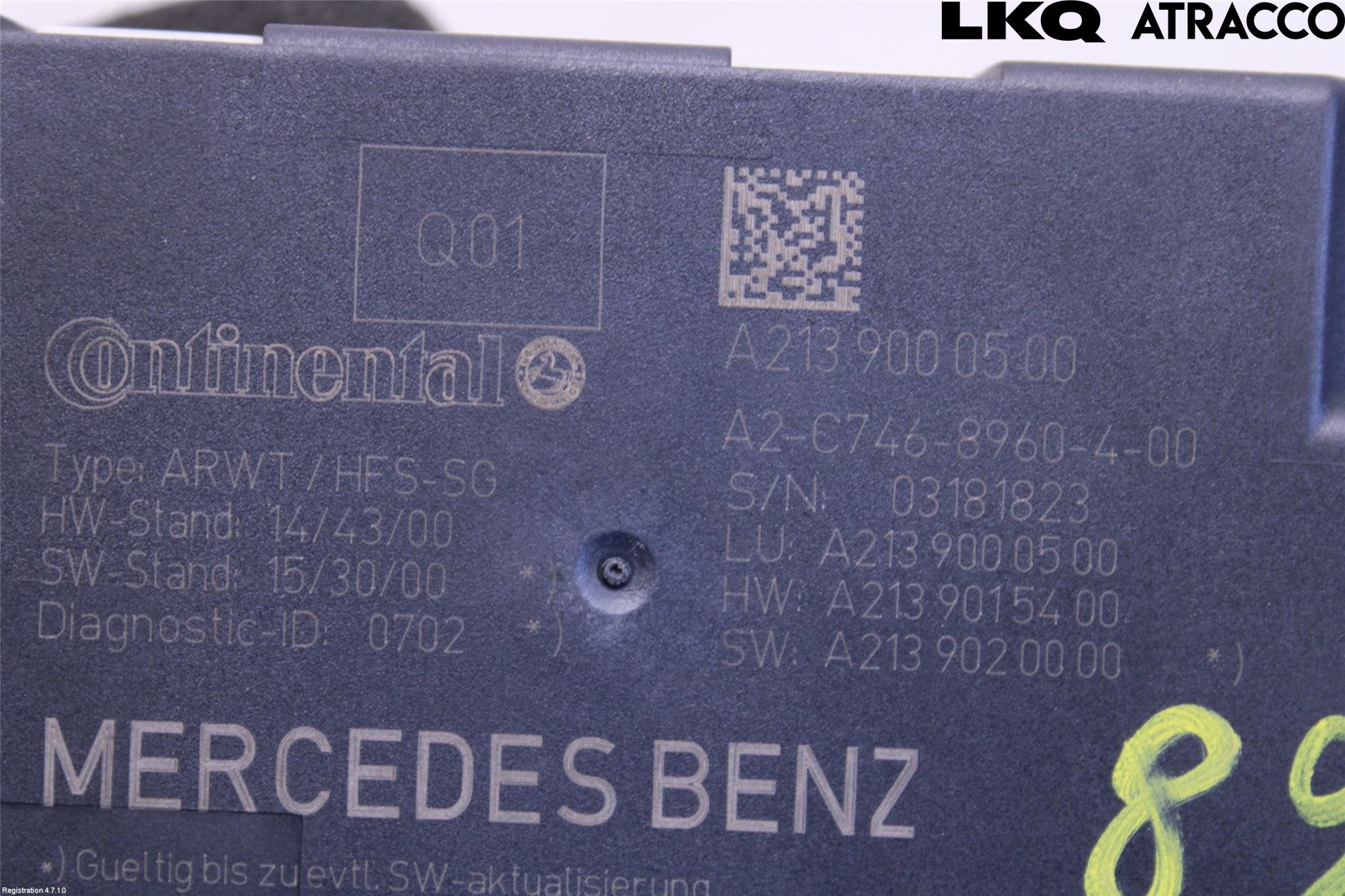 Mercedes-Benz MB E-KLASS (W213) 16-23 Styreenhet Bakluke