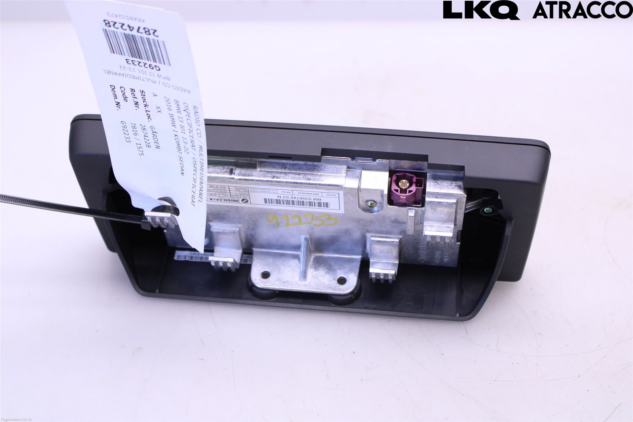 BMW i3 I01 13-22 Stereo Radio Med Cd