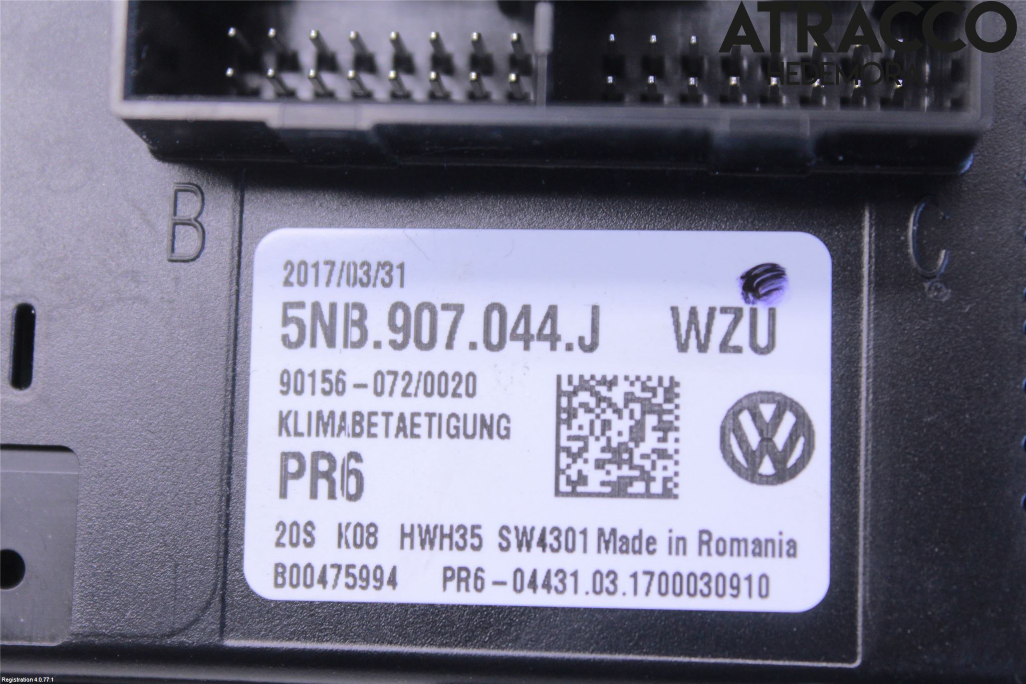 Volkswagen VW TIGUAN 16-24 Varme Ac Betjening-Display
