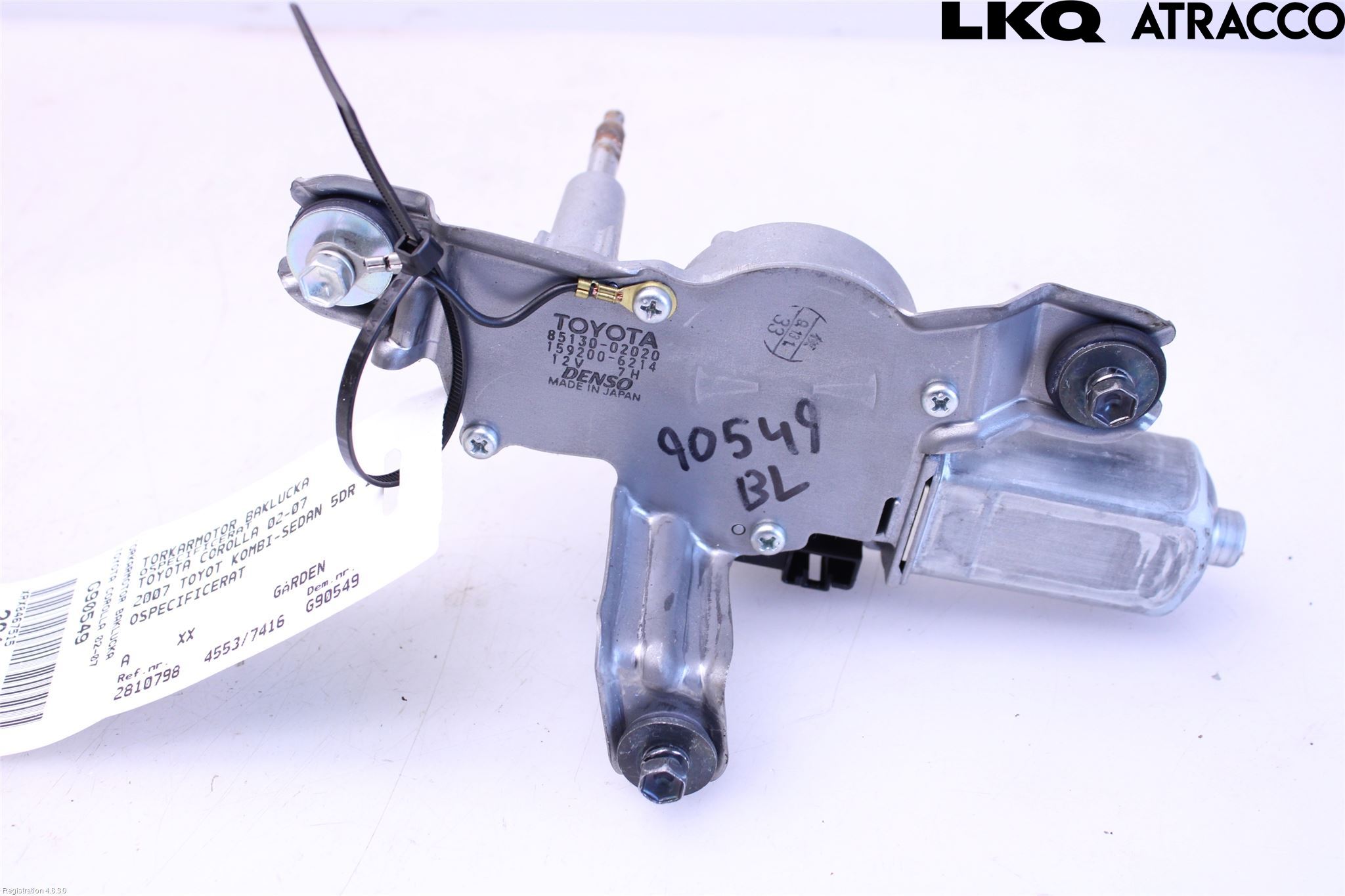 Toyota COROLLA 02-07 Viskermotor Bakluke