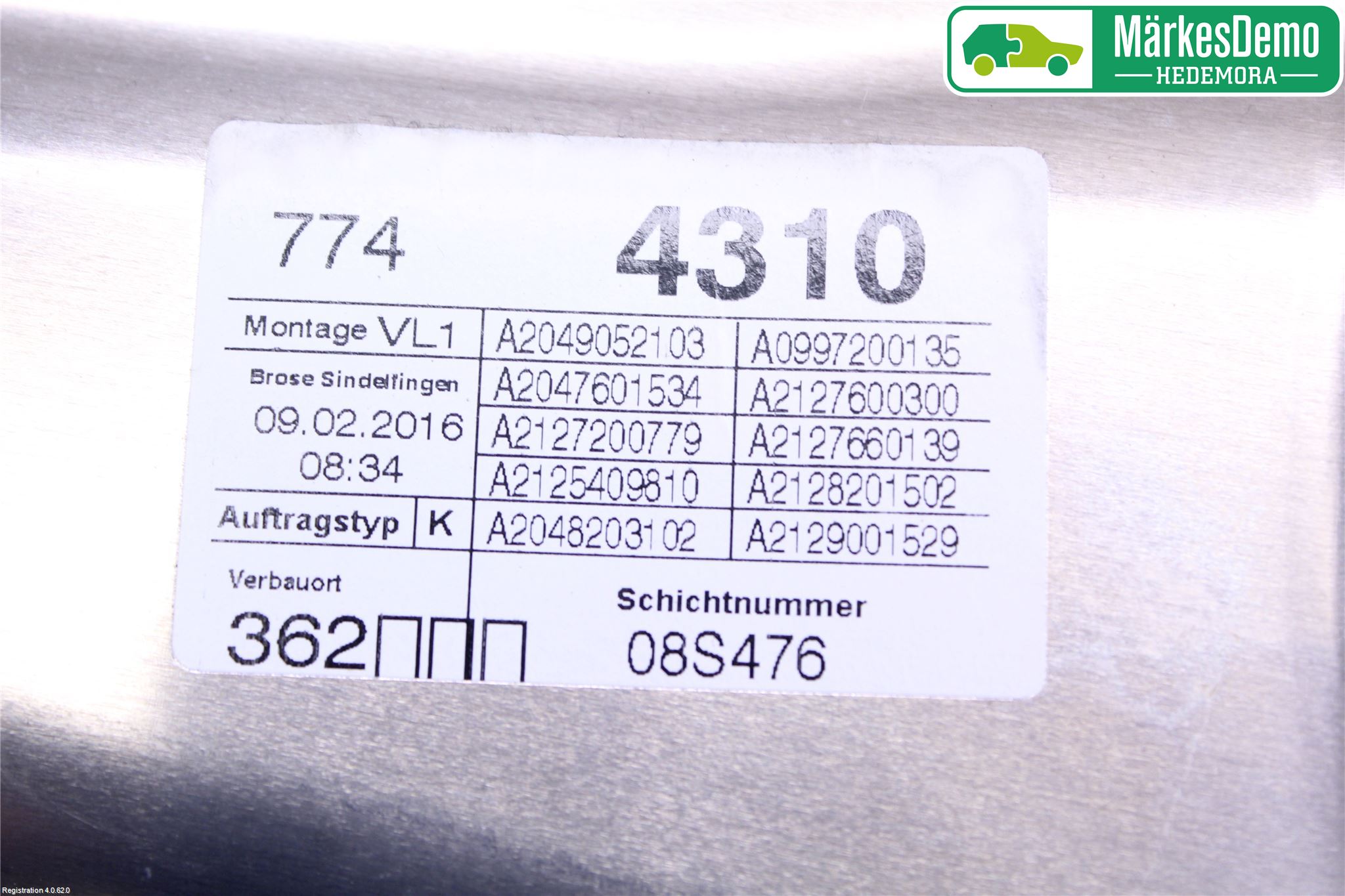 Mercedes-Benz MB E-KLASS (W212) 09-16 Vindusheis El Komp