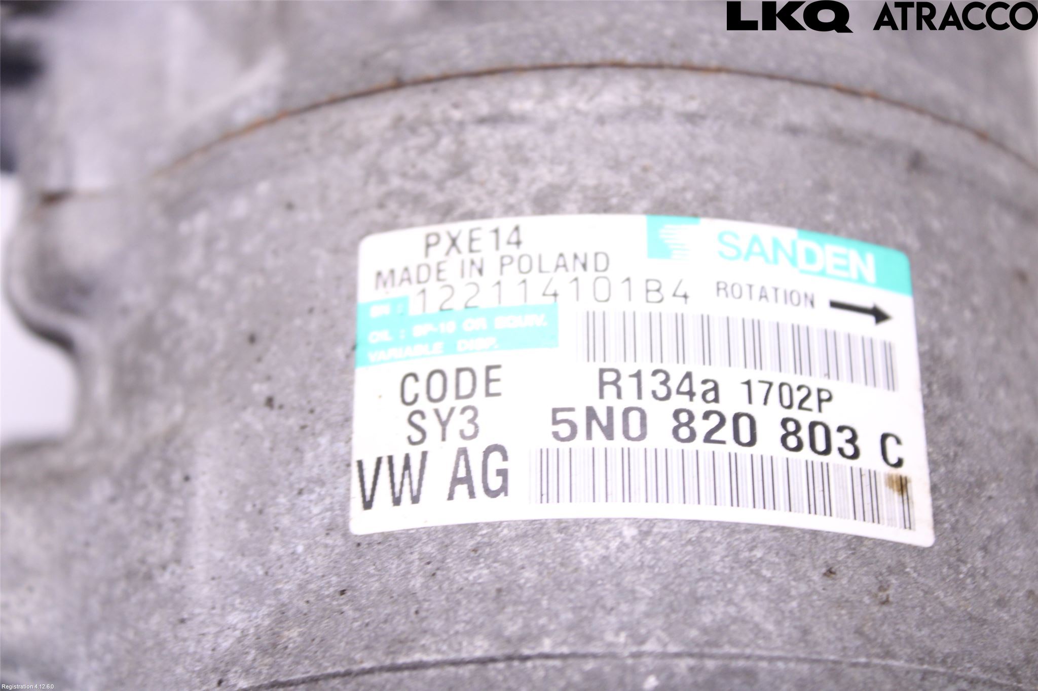 Volkswagen VW PASSAT 11-14 Varme Ac Kompressor