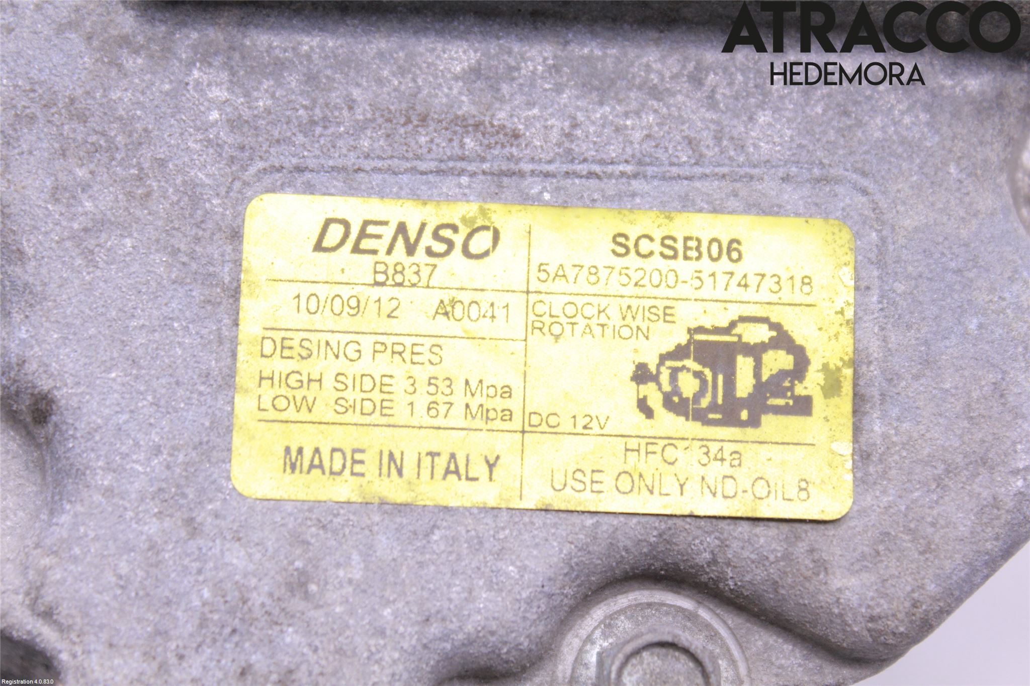 Fiat 500 07- Varme Ac Kompressor