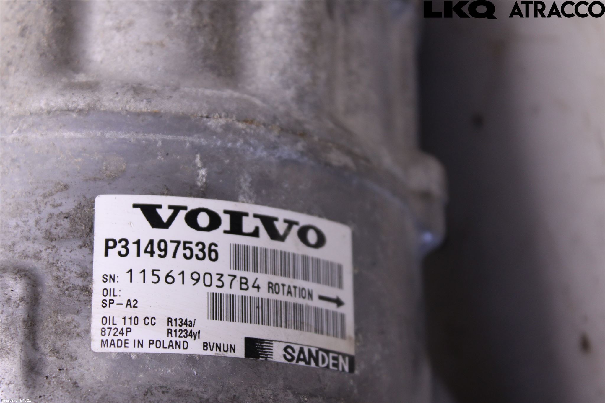 Volvo XC60 14-17 Varme Ac Kompressor