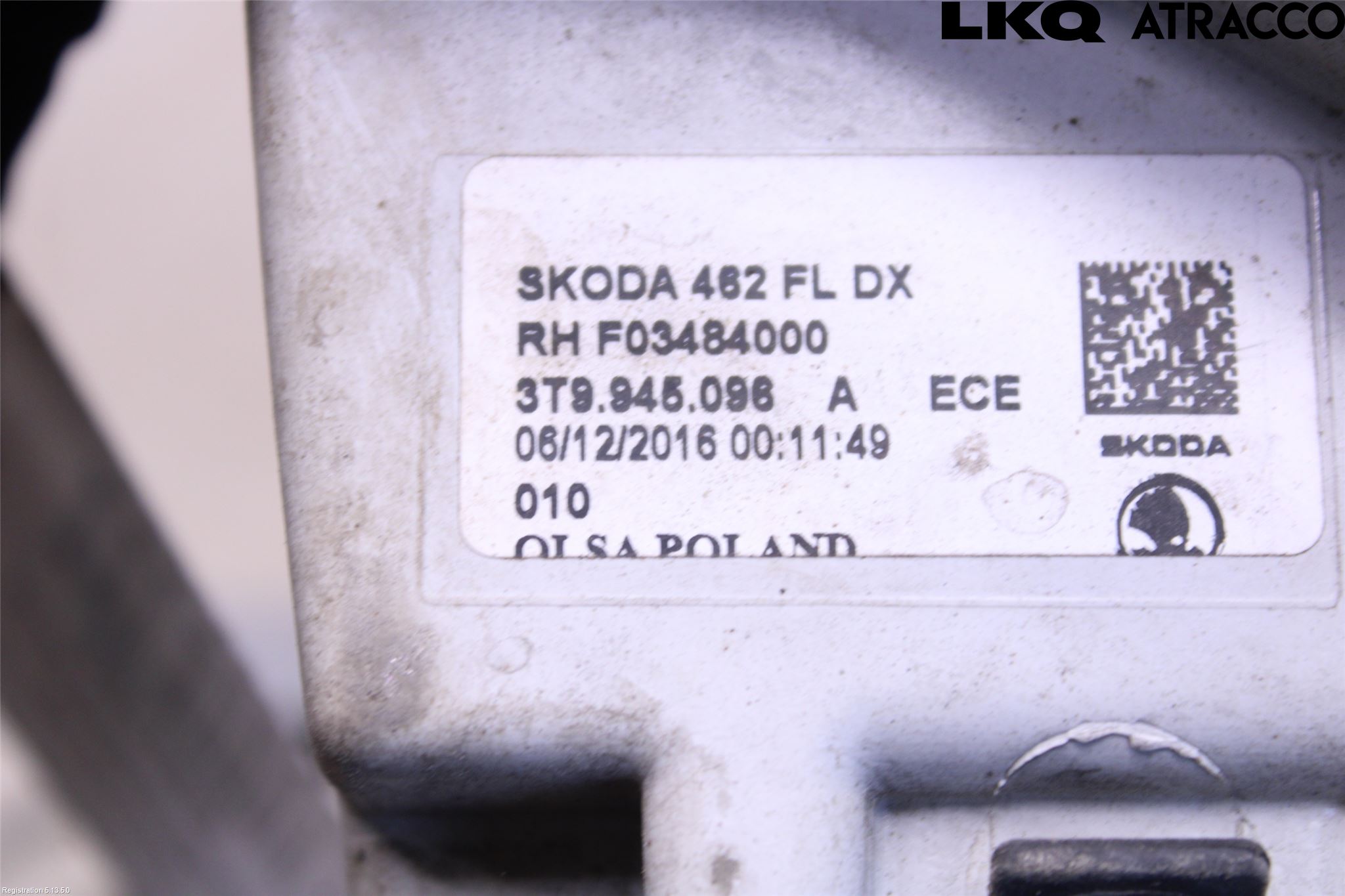 Skoda SUPERB 09-15 Baklykt Høyre