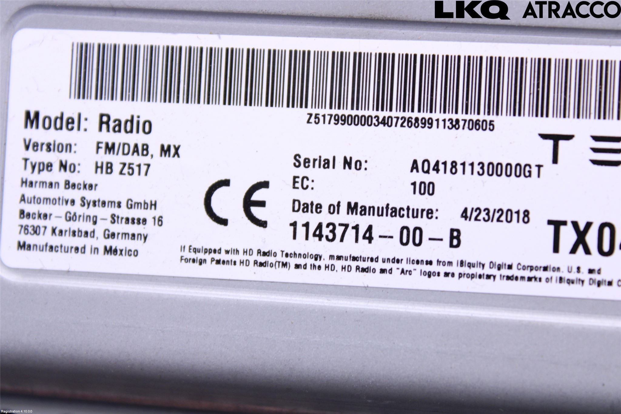 Tesla MODEL X 16- Stereo Antenne Radio-Tv