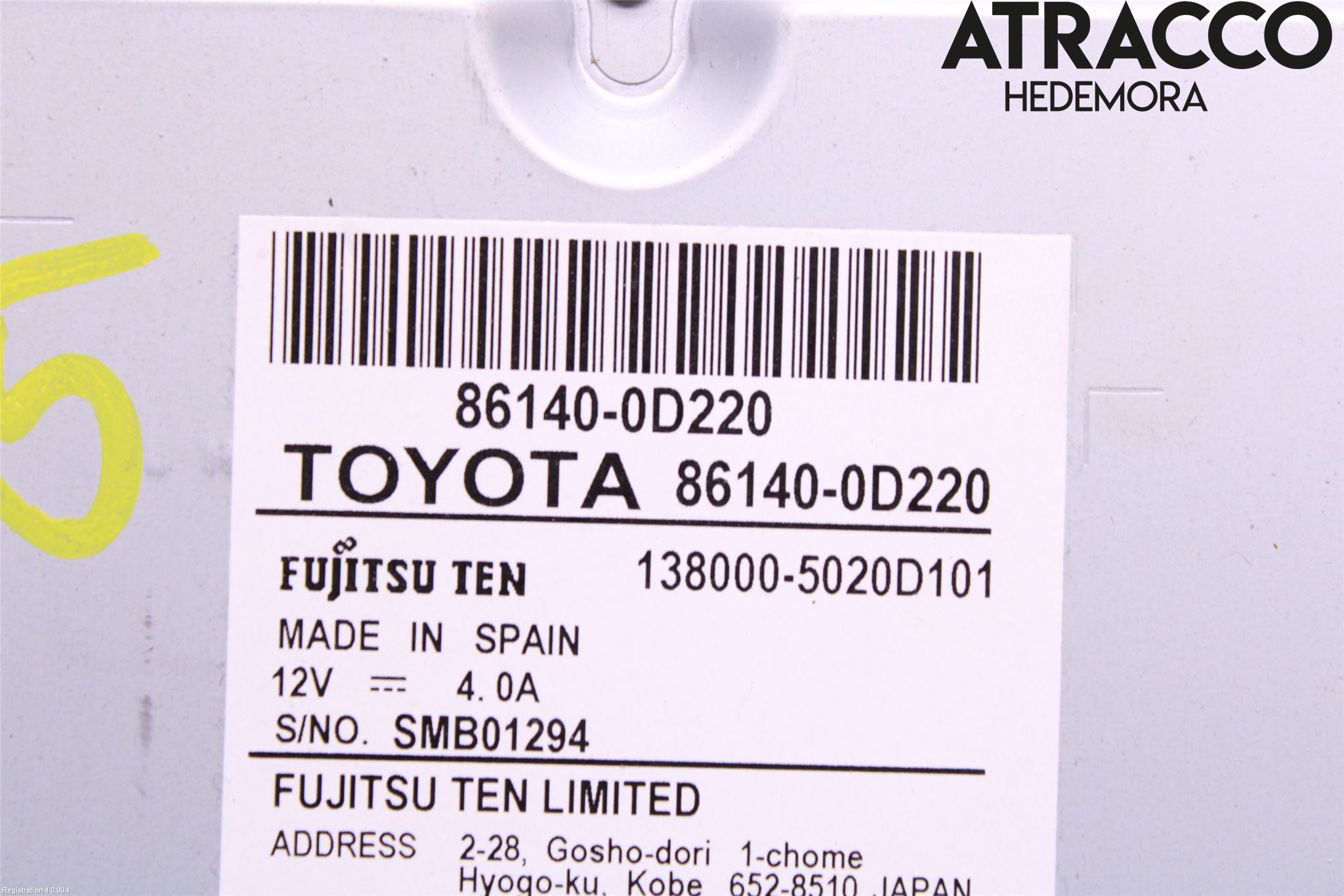 Toyota YARIS XP130 15-20 Stereo Radio Med Cd