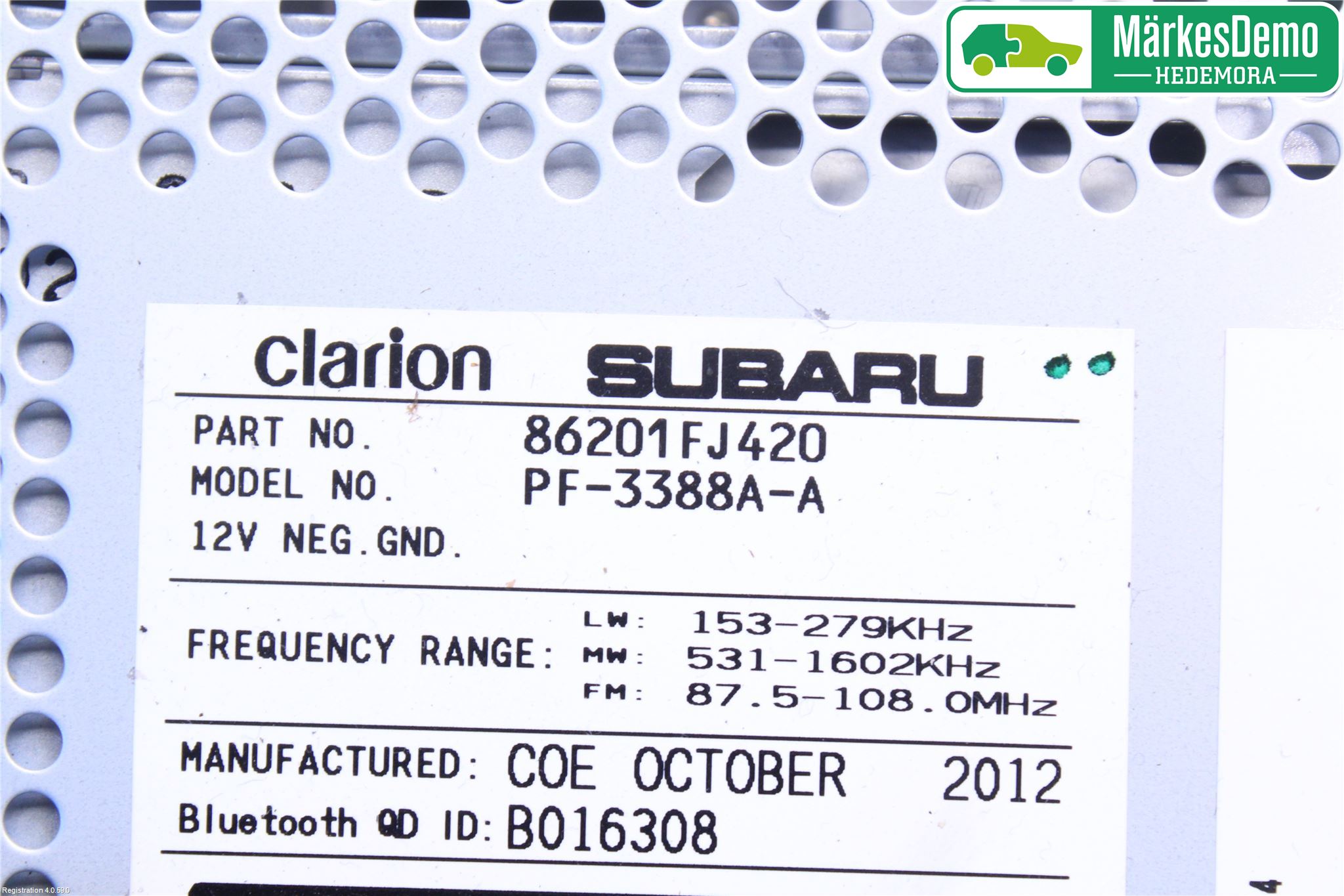 Subaru XV 12-17 Stereo Radio Med Cd