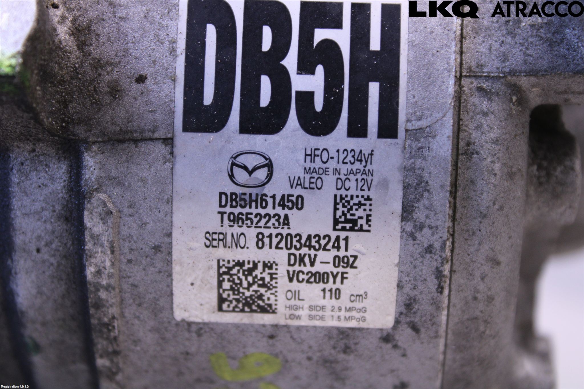 Mazda 2 (DJ) 15-22 Varme Ac Kompressor