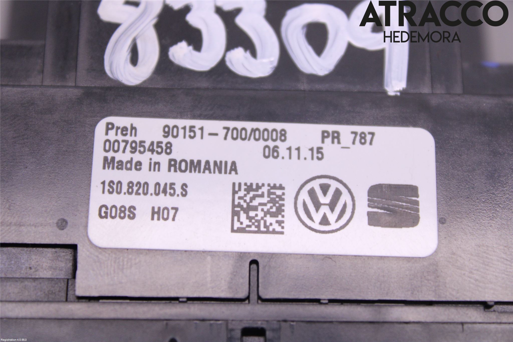 Volkswagen VW UP! / E-UP! Varme Ac Betjening-Display