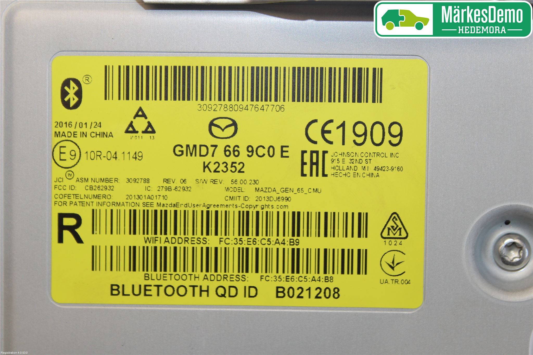 Mazda CX-3 Stereo Radio Med Cd