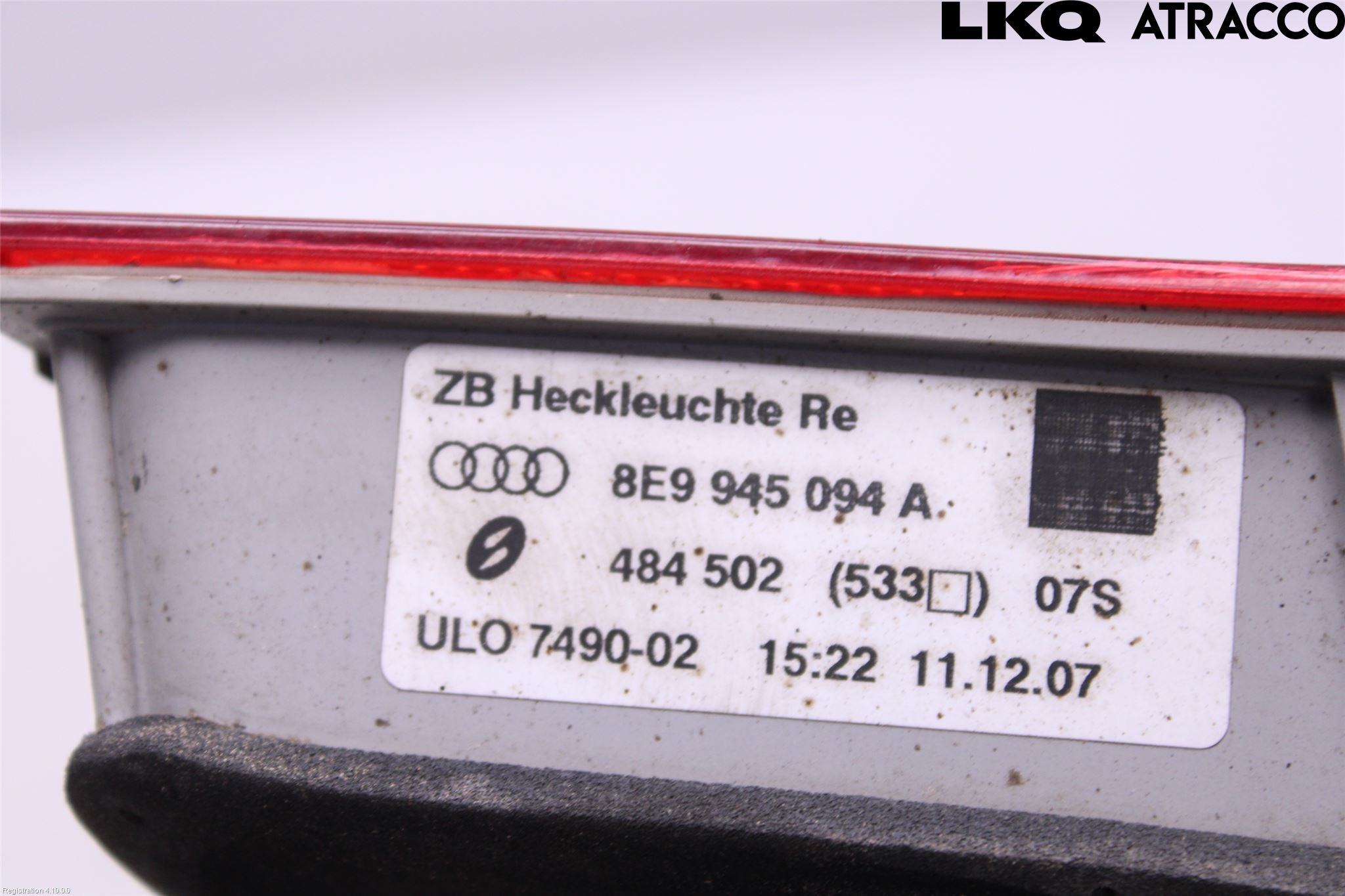 Audi A4/S4 05-07 Baklykt Høyre  På Luke(Indre)