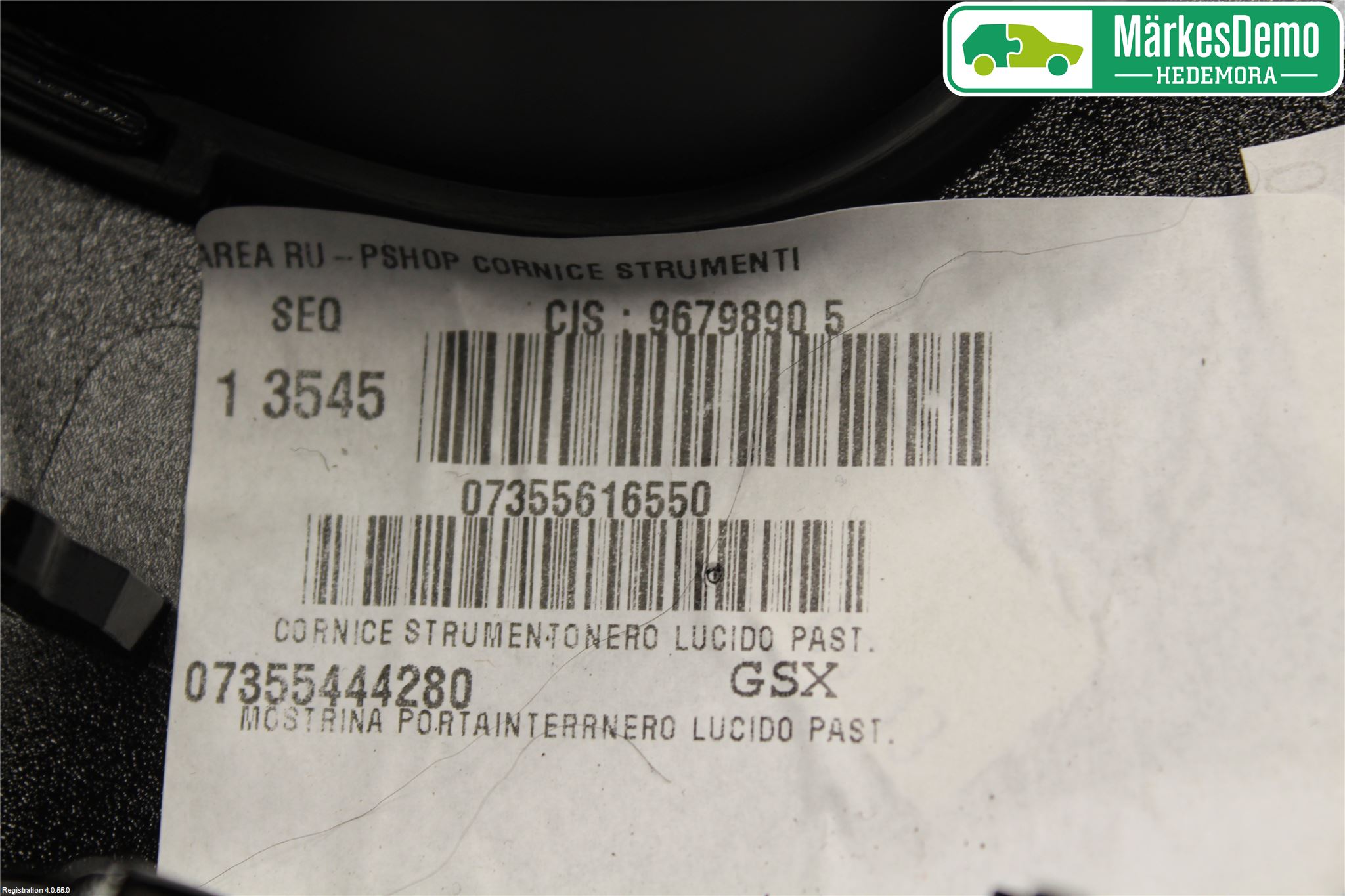 Fiat PANDA 12- Instrument Ramme