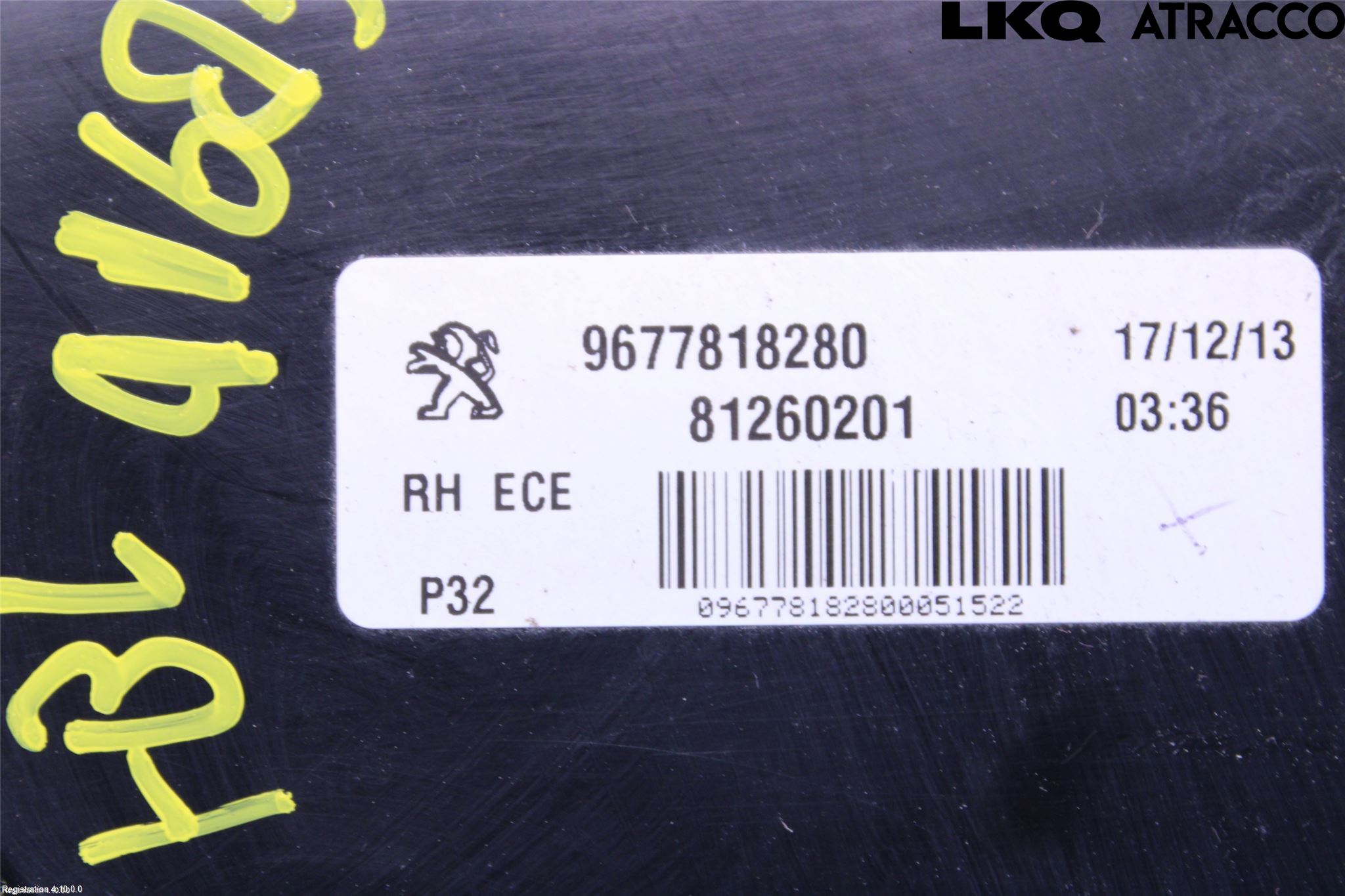 Peugeot 308 14-21 Baklykt Høyre  På Luke(Indre)