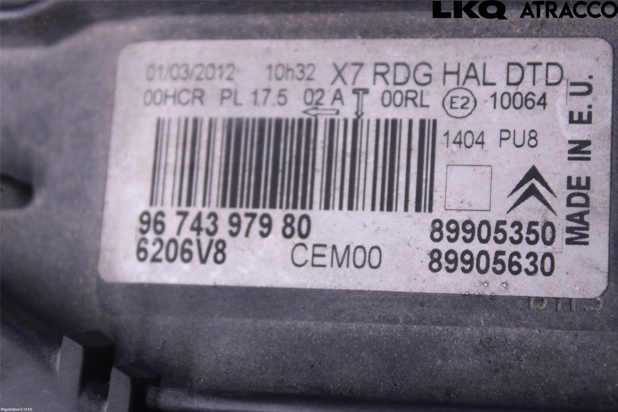 Citroen C5 08-17 Frontlykt Høyre