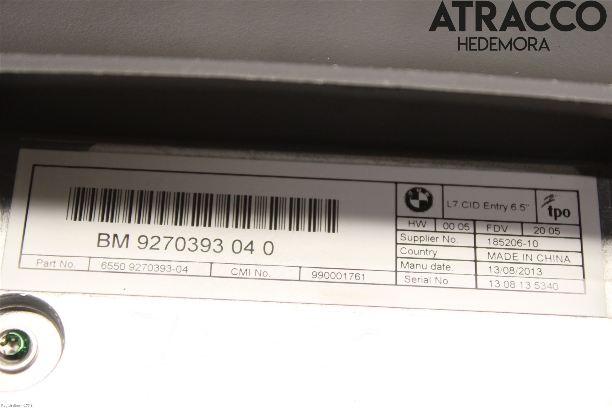 BMW 3 F30/F31/F80 12-19 Stereo Radio Med Cd