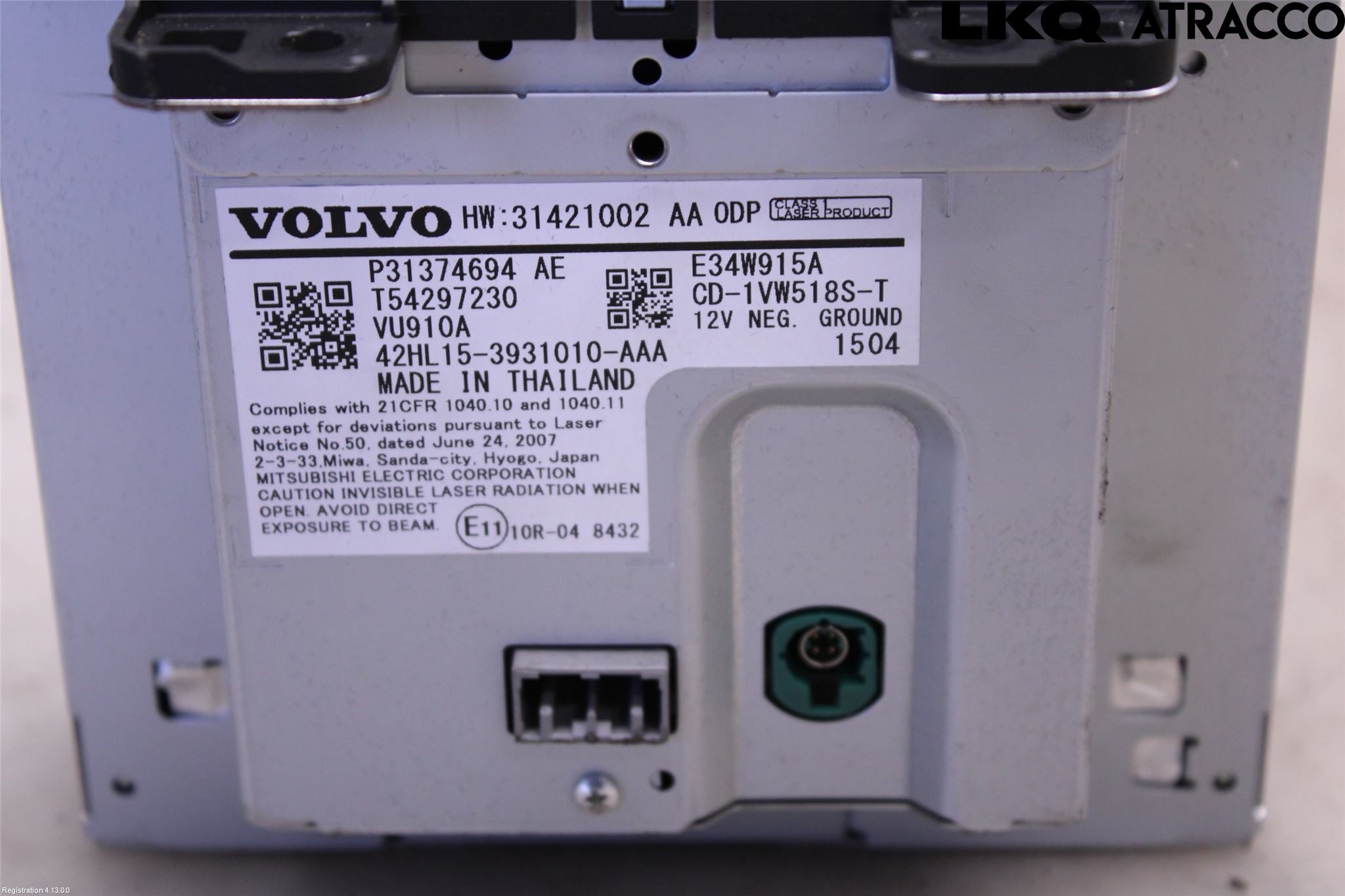 Volvo XC90/RECHARGE 16- Stereo Radio