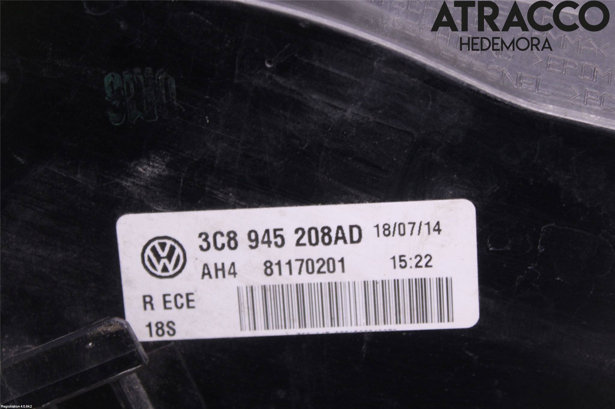 Volkswagen VW PASSAT 11-14 Baklykt Høyre