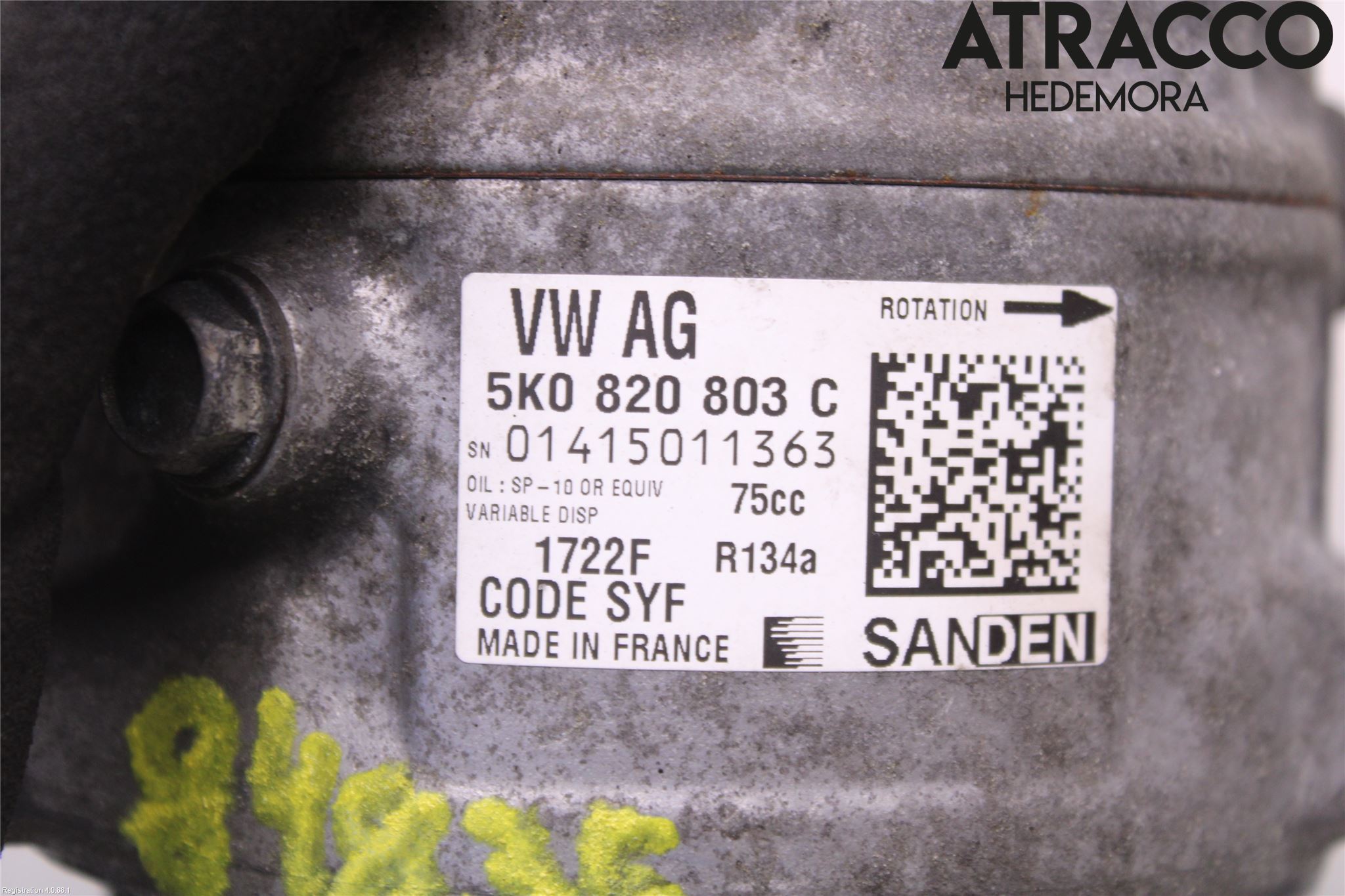 Audi Q3 8U 12-18 Varme Ac Kompressor