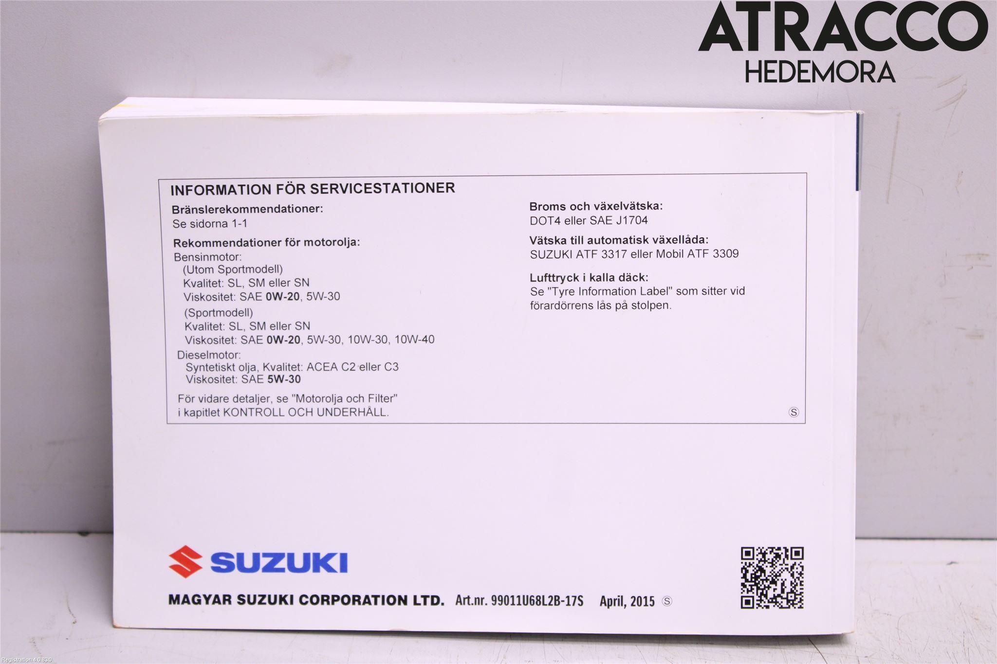 Suzuki SWIFT 11-16 Instruksjonsbok