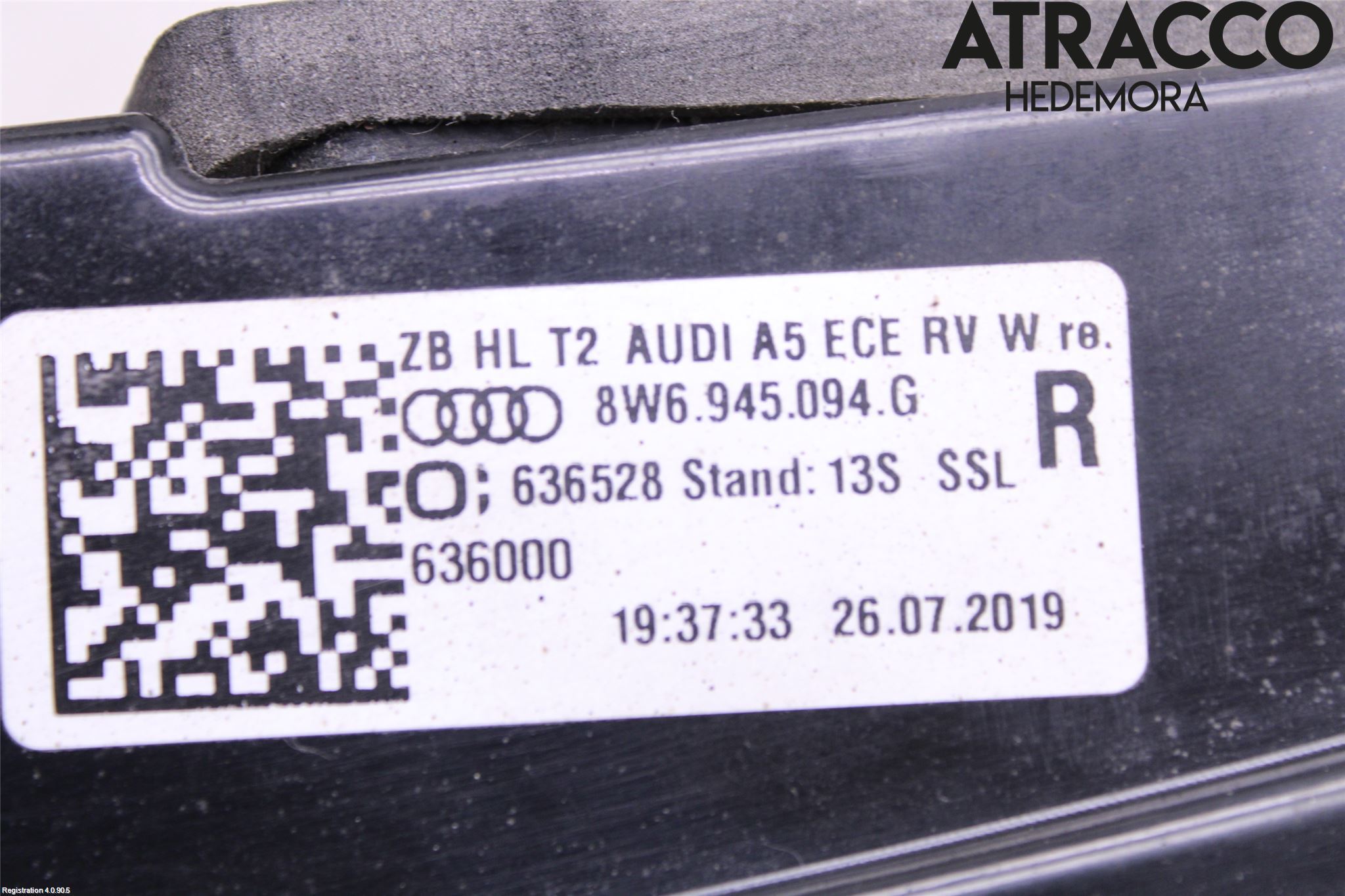 Audi A5 17- Baklykt Høyre  På Luke(Indre)