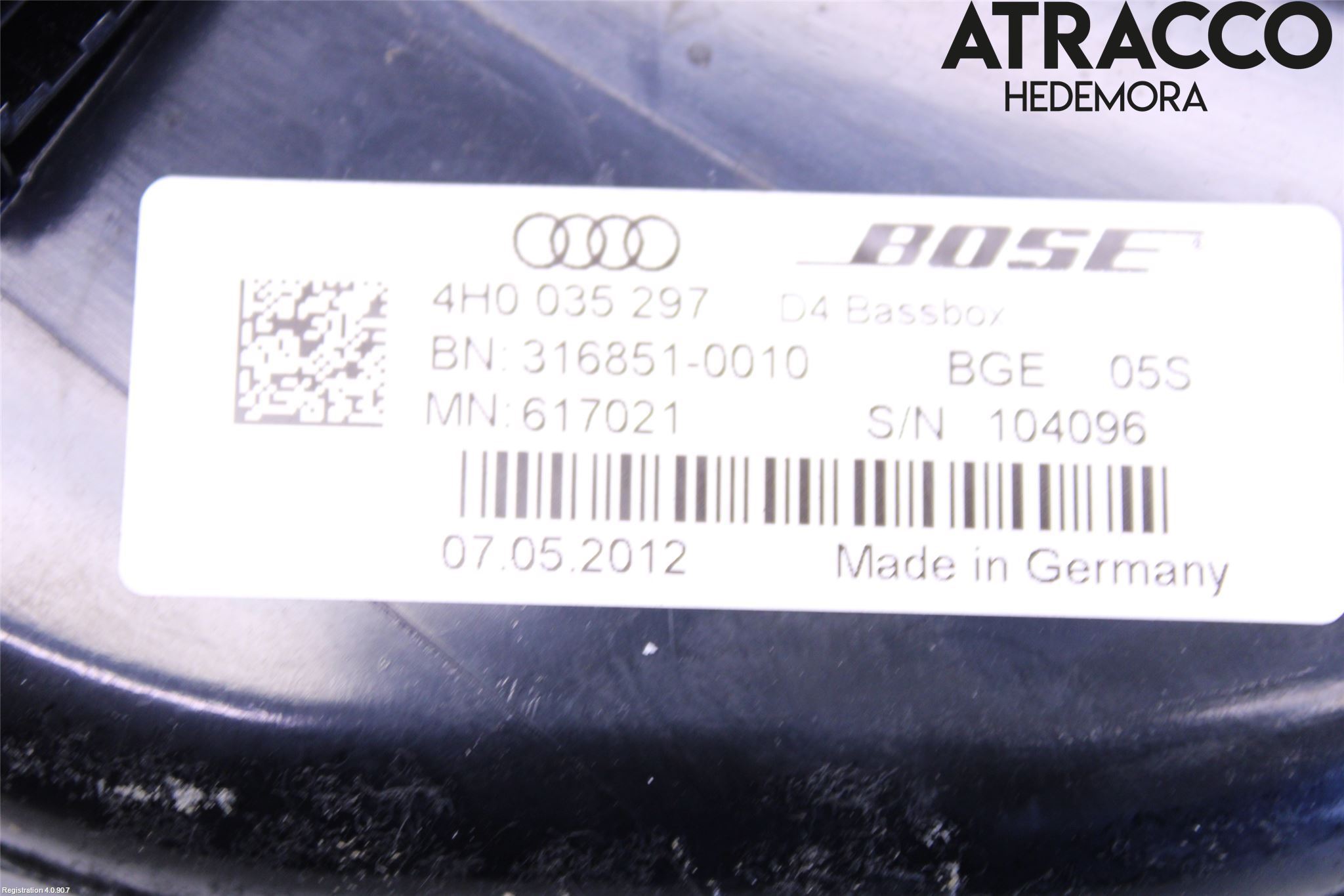 Audi A8/S8 4H 10-17 Innr Høyttaler