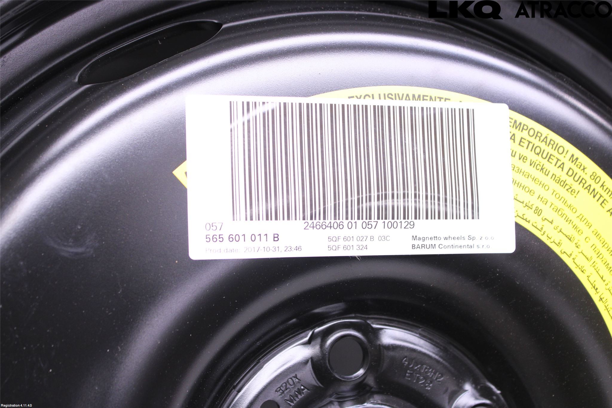 Skoda KODIAQ 17-24 Hjul Reservehjul Minitype