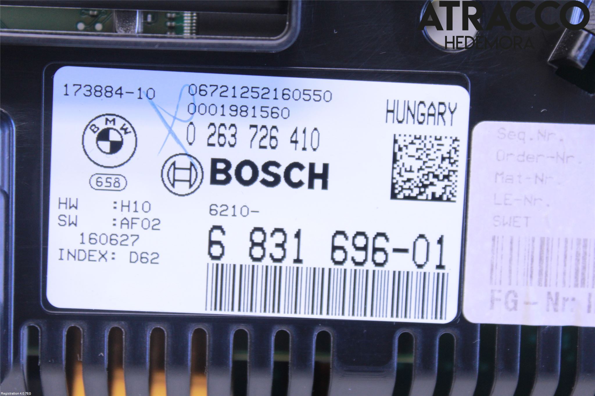 BMW 5 F10/F11/F18 09-17 Instr Kombinert