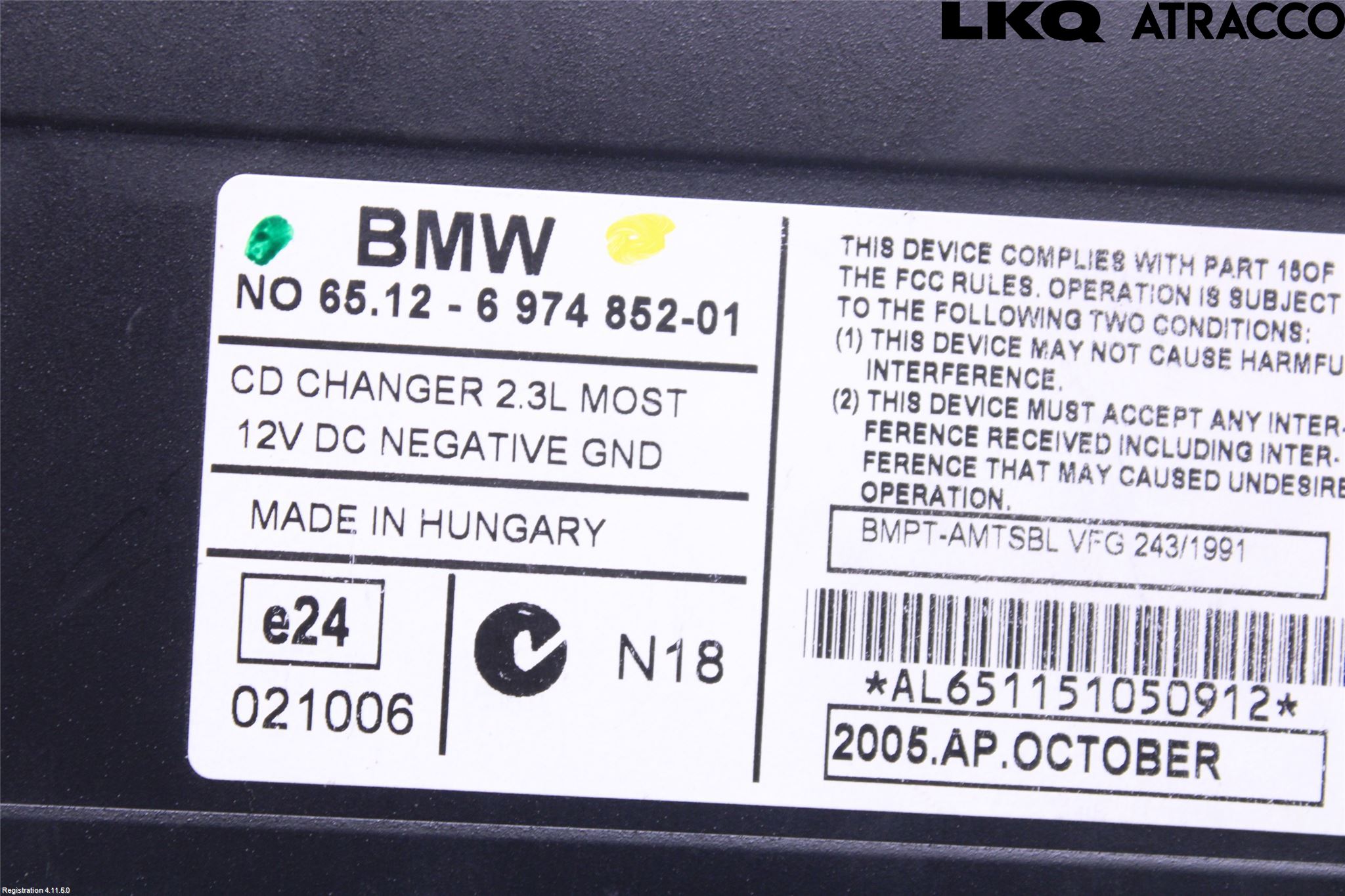 BMW 7 E65/66    00-08 Stereo Cd Veksler