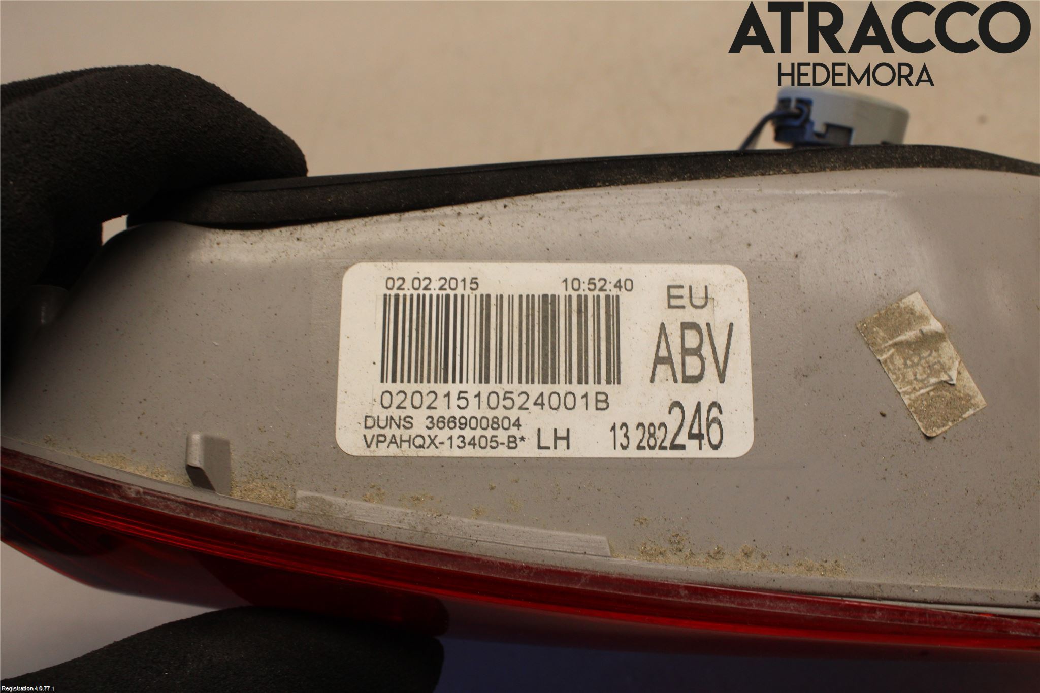 Opel ASTRA J 10-15 Baklykt Venstre  På Luke(Indre
