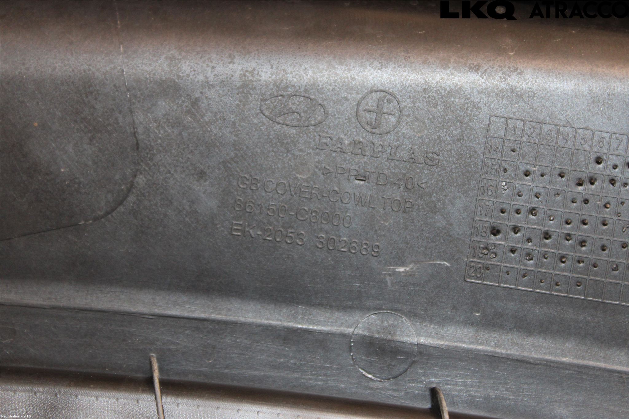 Hyundai i20 GB 15-20 Visker Deksel-Grill-Under Frr