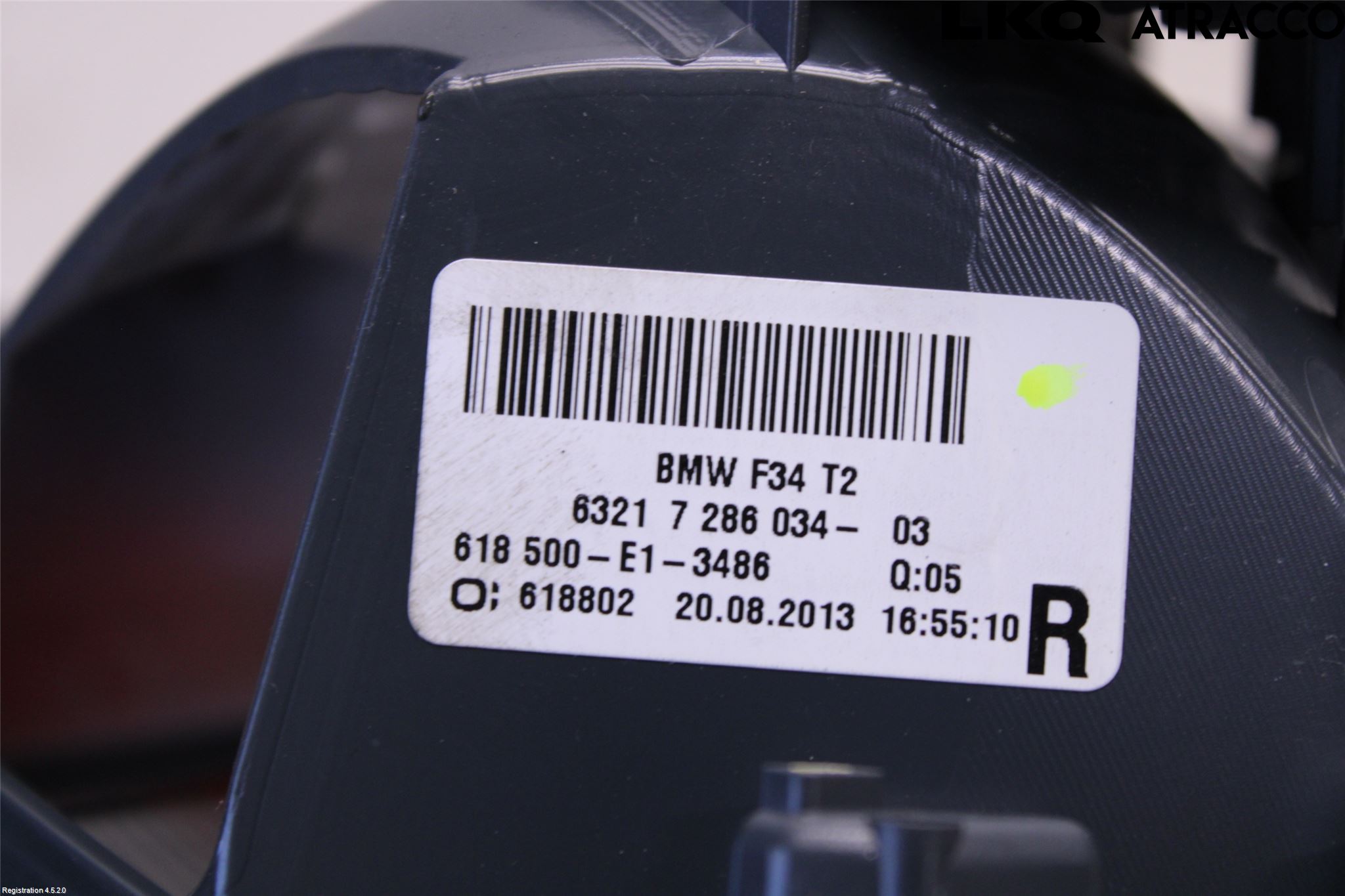 BMW 3 GT F34 13-19 Baklykt Høyre  På Luke(Indre)