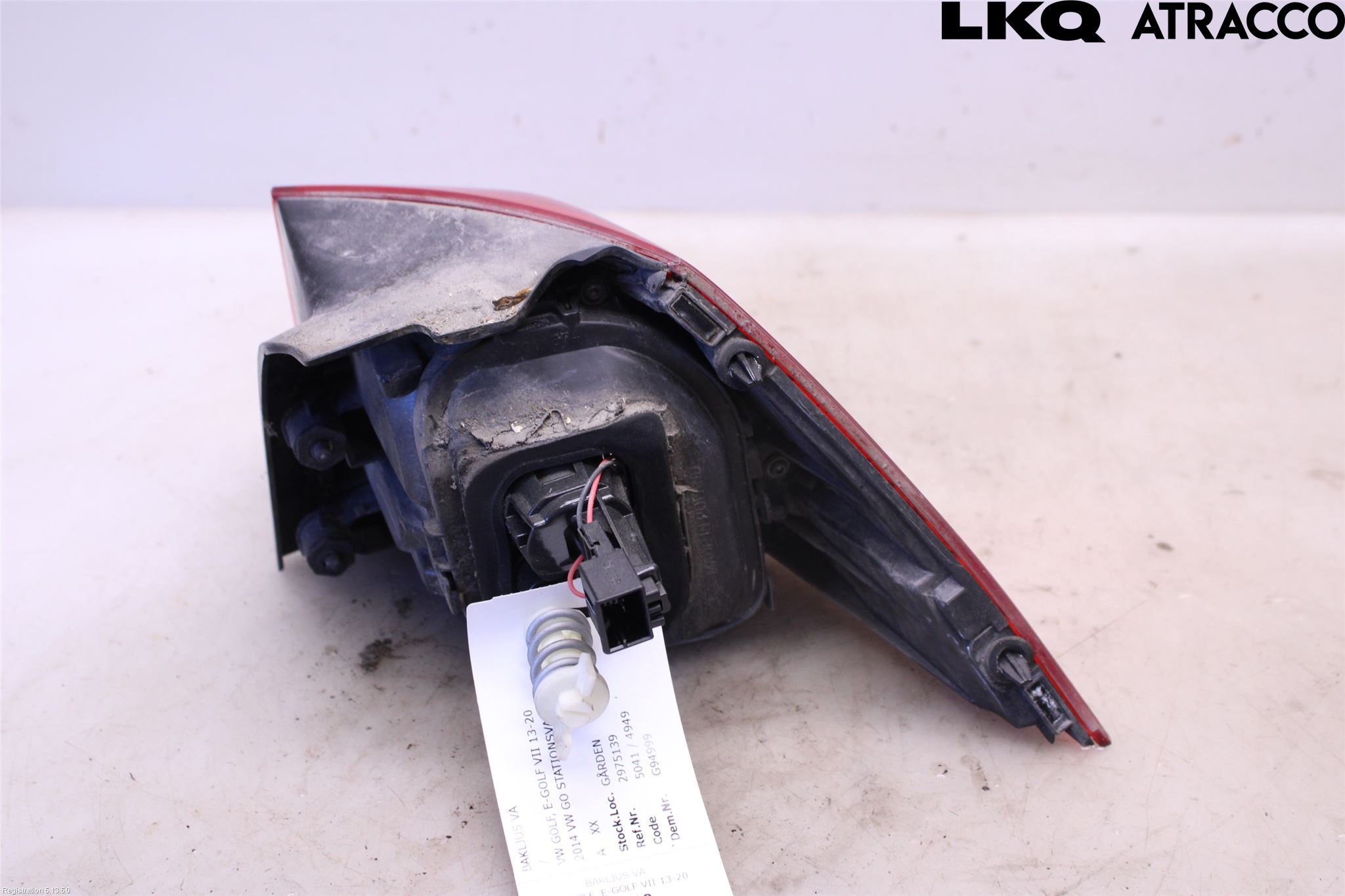 Volkswagen VW GOLF / E-GOLF VII 13-20 Baklykt Venstre