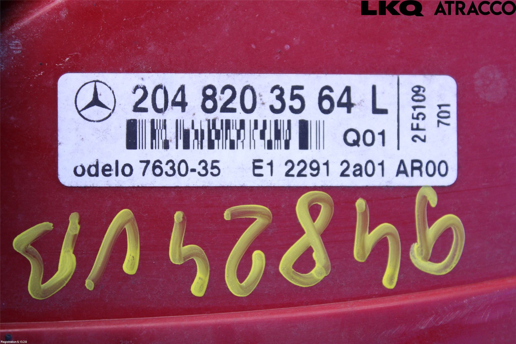 Mercedes-Benz MB C-KLASS (W204) 07-15 Baklykt Venstre