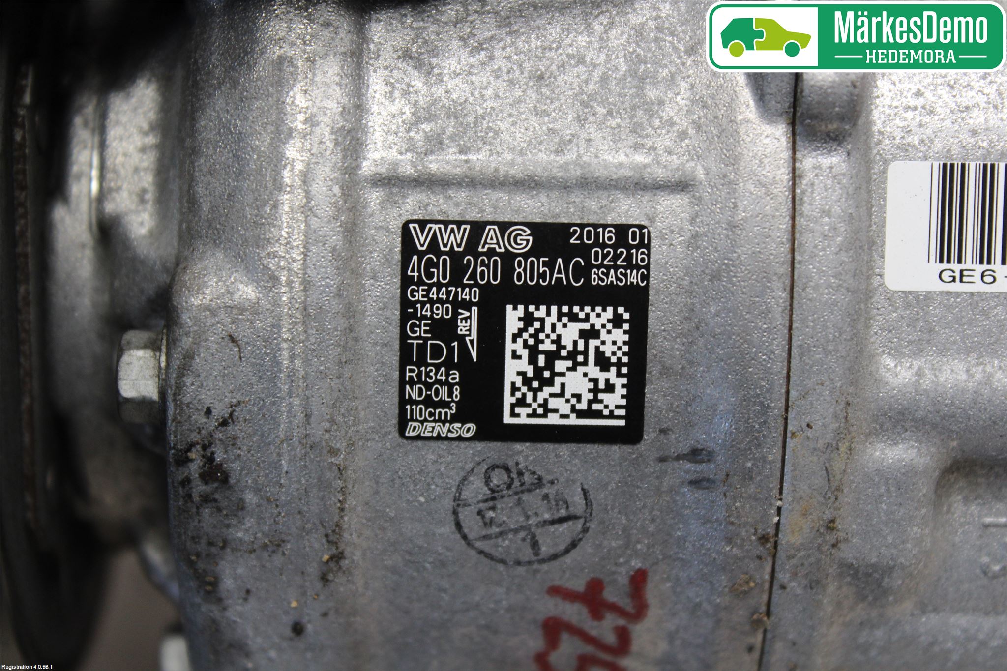 Audi A6/S6 4G 11-18 Varme Ac Kompressor