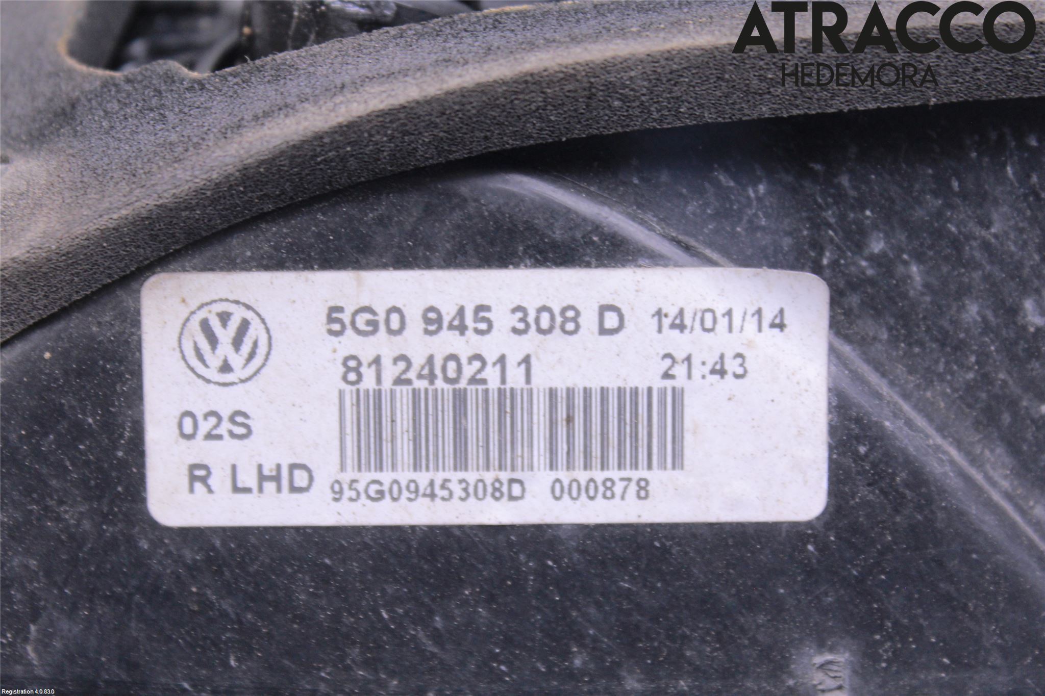 Volkswagen VW GOLF / E-GOLF VII 13-20 Baklykt Høyre  På Luke(Indre)