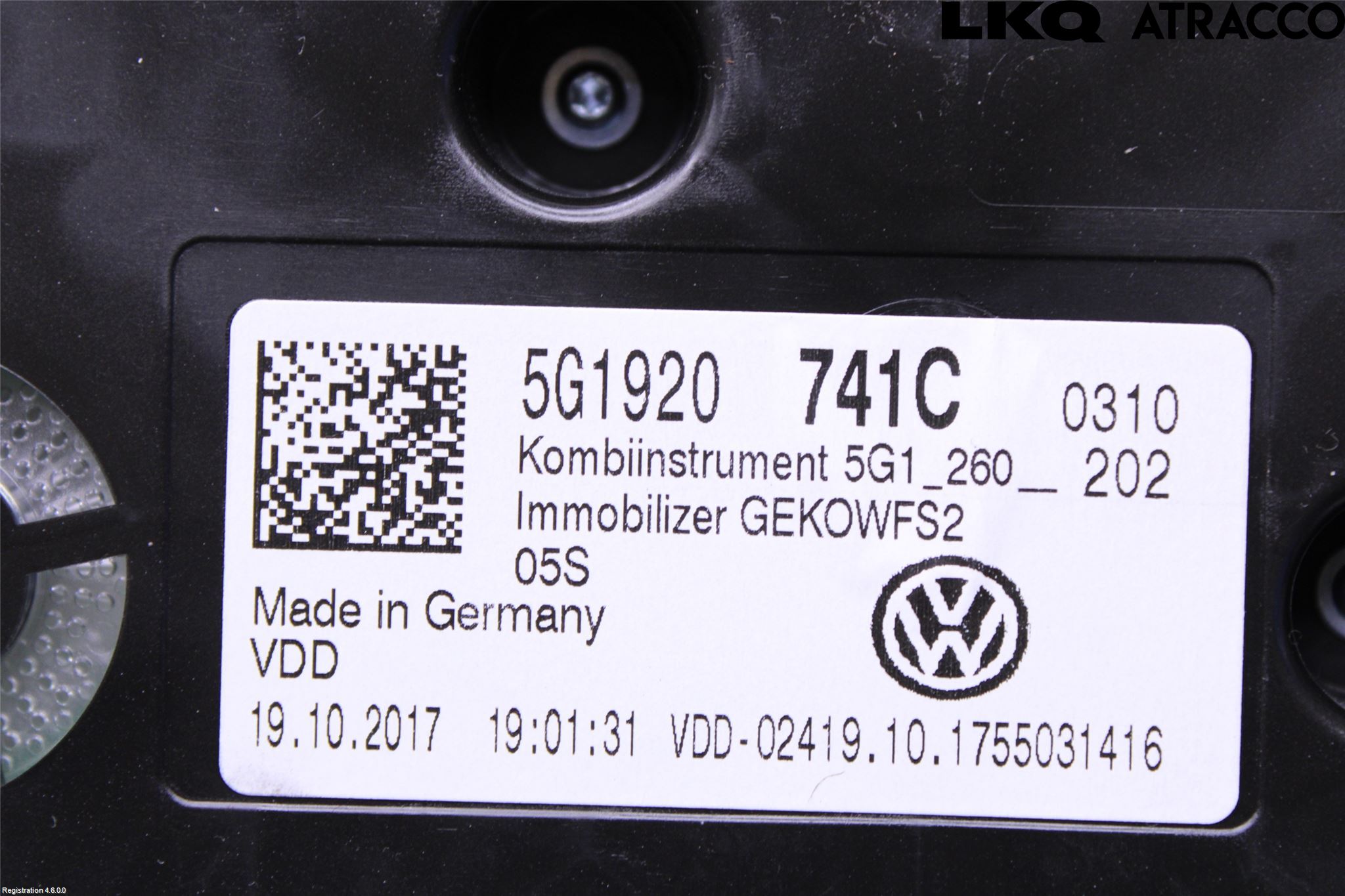Volkswagen VW GOLF / E-GOLF VII 13-20 Instr Kombinert