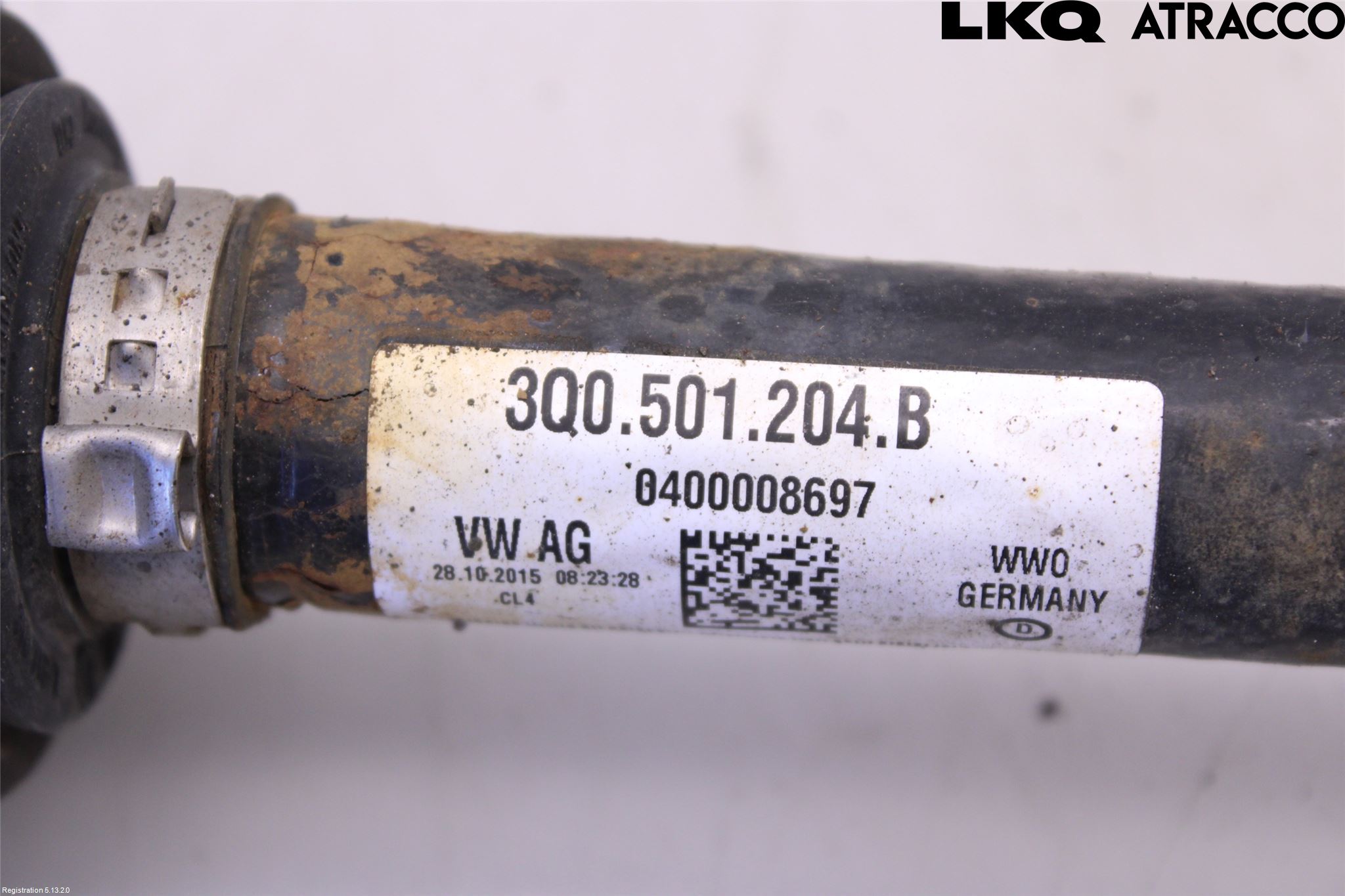 Volkswagen VW PASSAT 15-19 Drivaksel Bak Kompl Høyre
