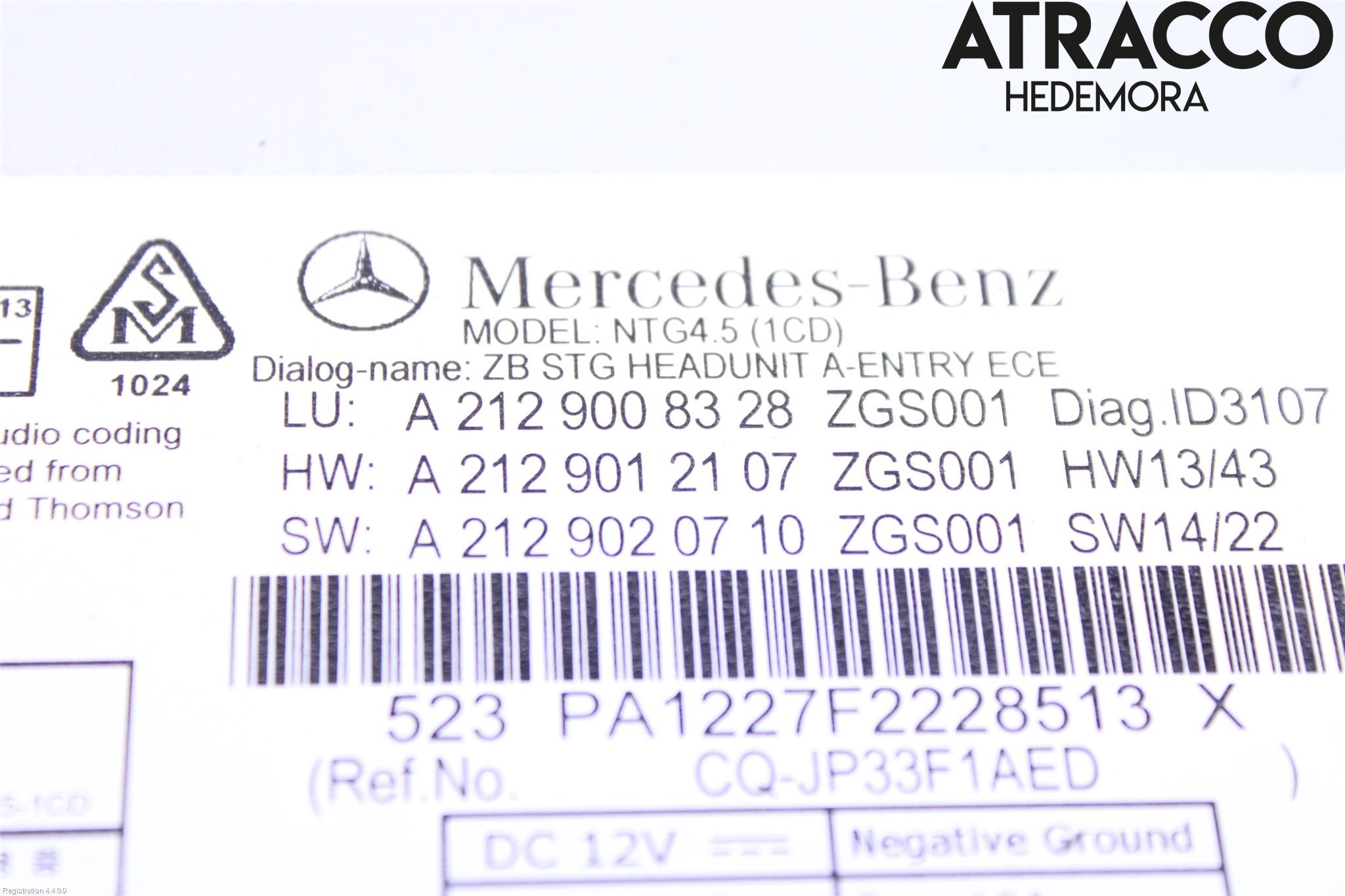 Mercedes-Benz MB E-KLASS (W212) 09-16 Stereo Radio Med Cd