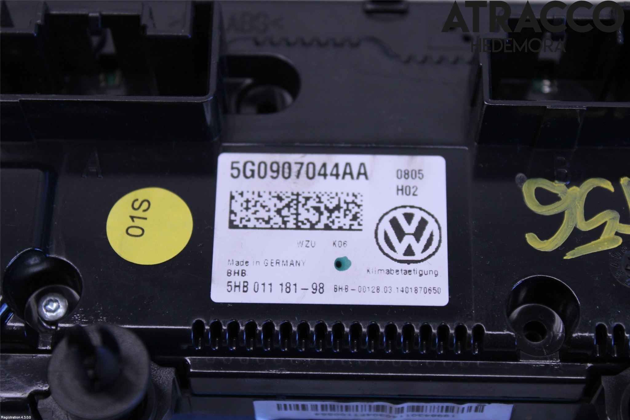 Volkswagen VW GOLF / E-GOLF VII 13-20 Varme Ac Betjening-Display