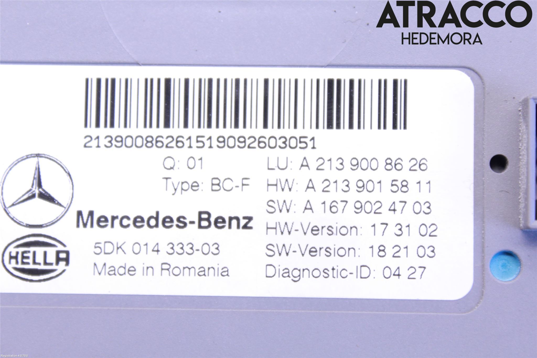 Mercedes-Benz MB E-KLASS (W213) 16-23 Styreenhet Klima