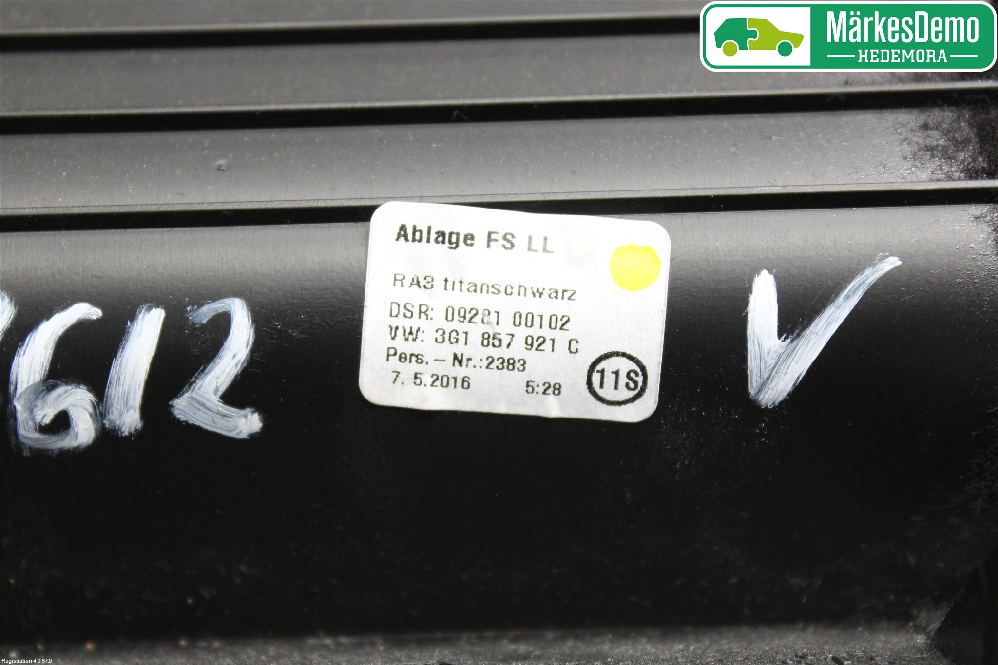 Volkswagen VW PASSAT 15-19 Innr Oppbevaringsrom
