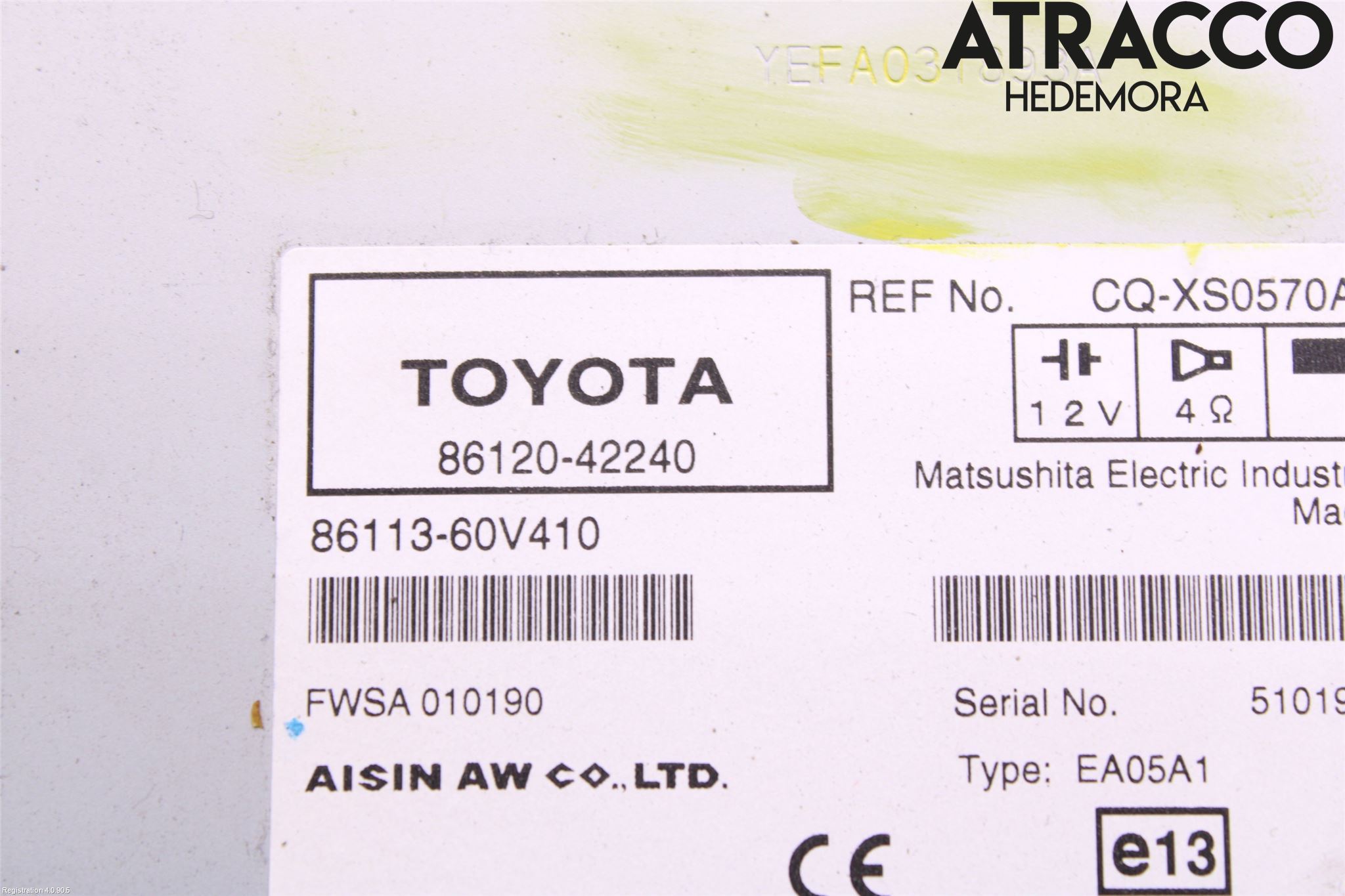 Toyota RAV 4 06-12 Stereo Radio Med Cd