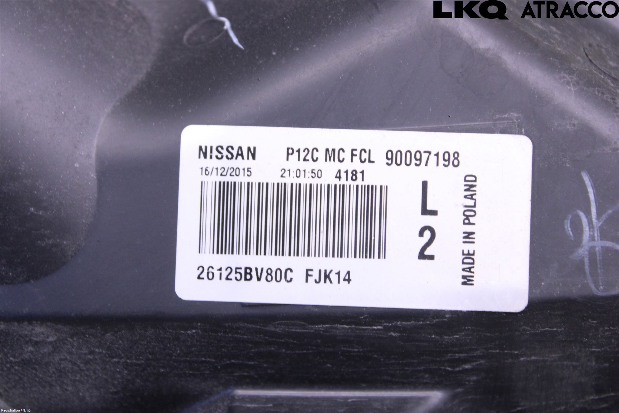 Nissan JUKE 14-19 Parklykt Foran Venstre