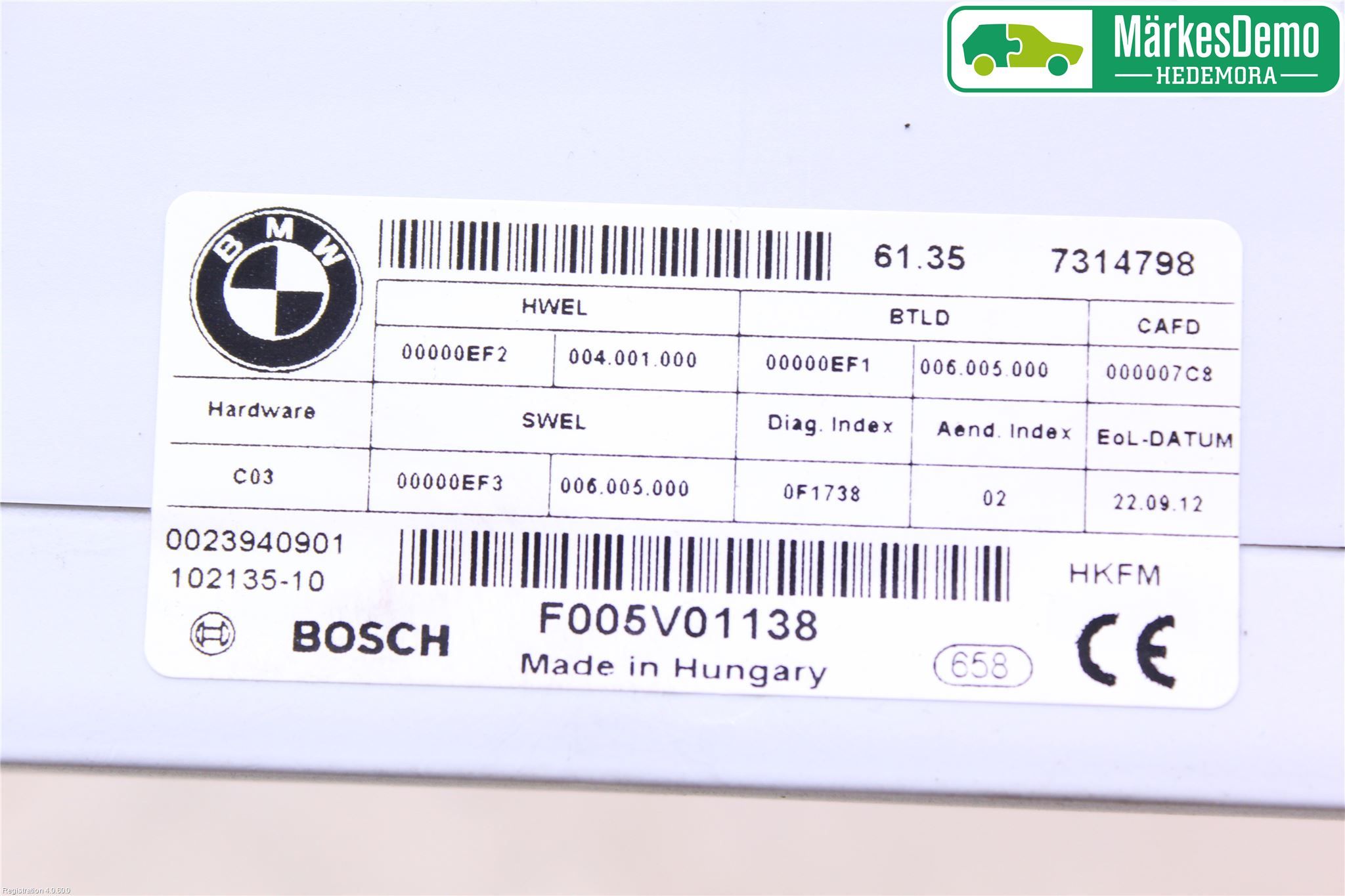BMW 3 F30/F31/F80 12-19 Styreenhet Bakluke