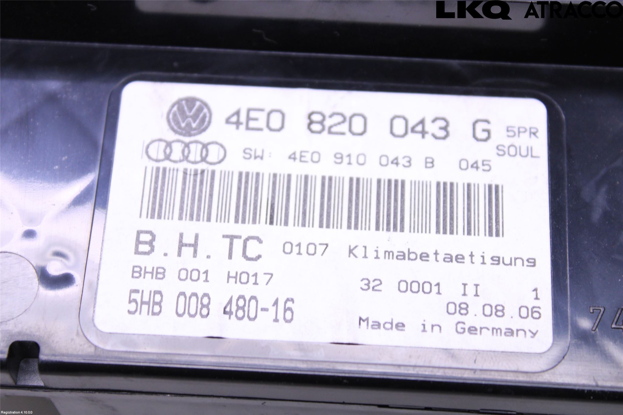 Audi A8/S8 4E  02-09 Varme Ac Betjening-Display