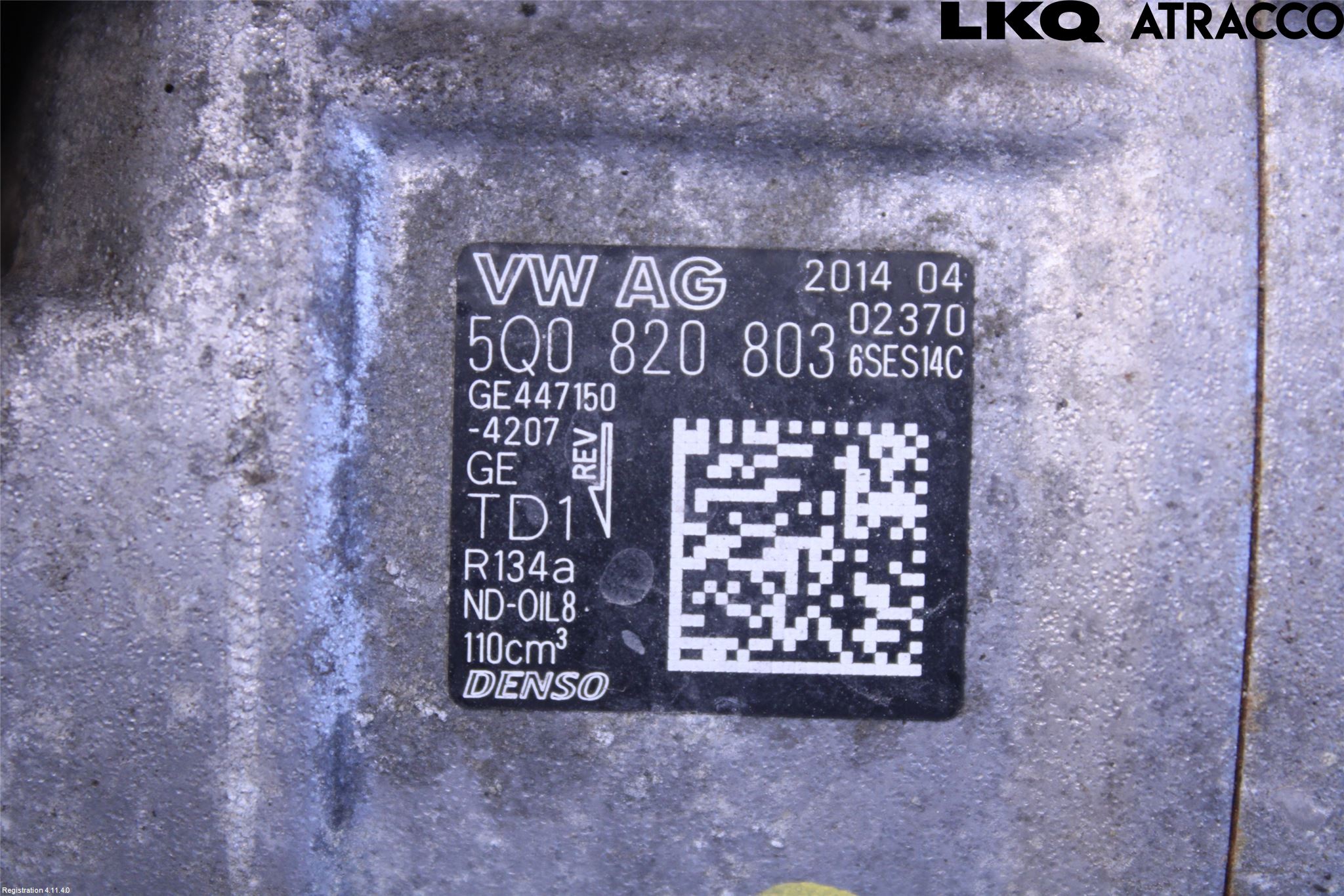 Volkswagen VW GOLF / E-GOLF VII 13-20 Varme Ac Kompressor