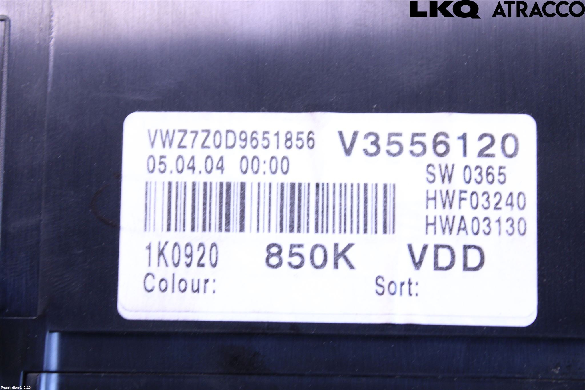 Volkswagen VW GOLF V 04-09 Instr Kombinert