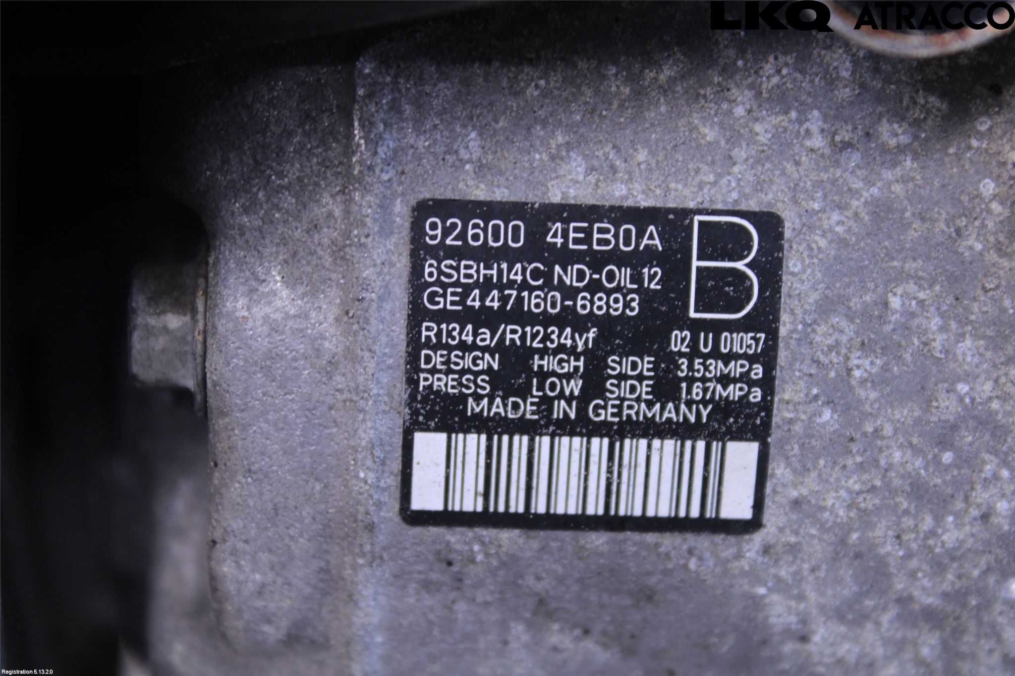 Nissan QASHQAI 14-17 Varme Ac Kompressor